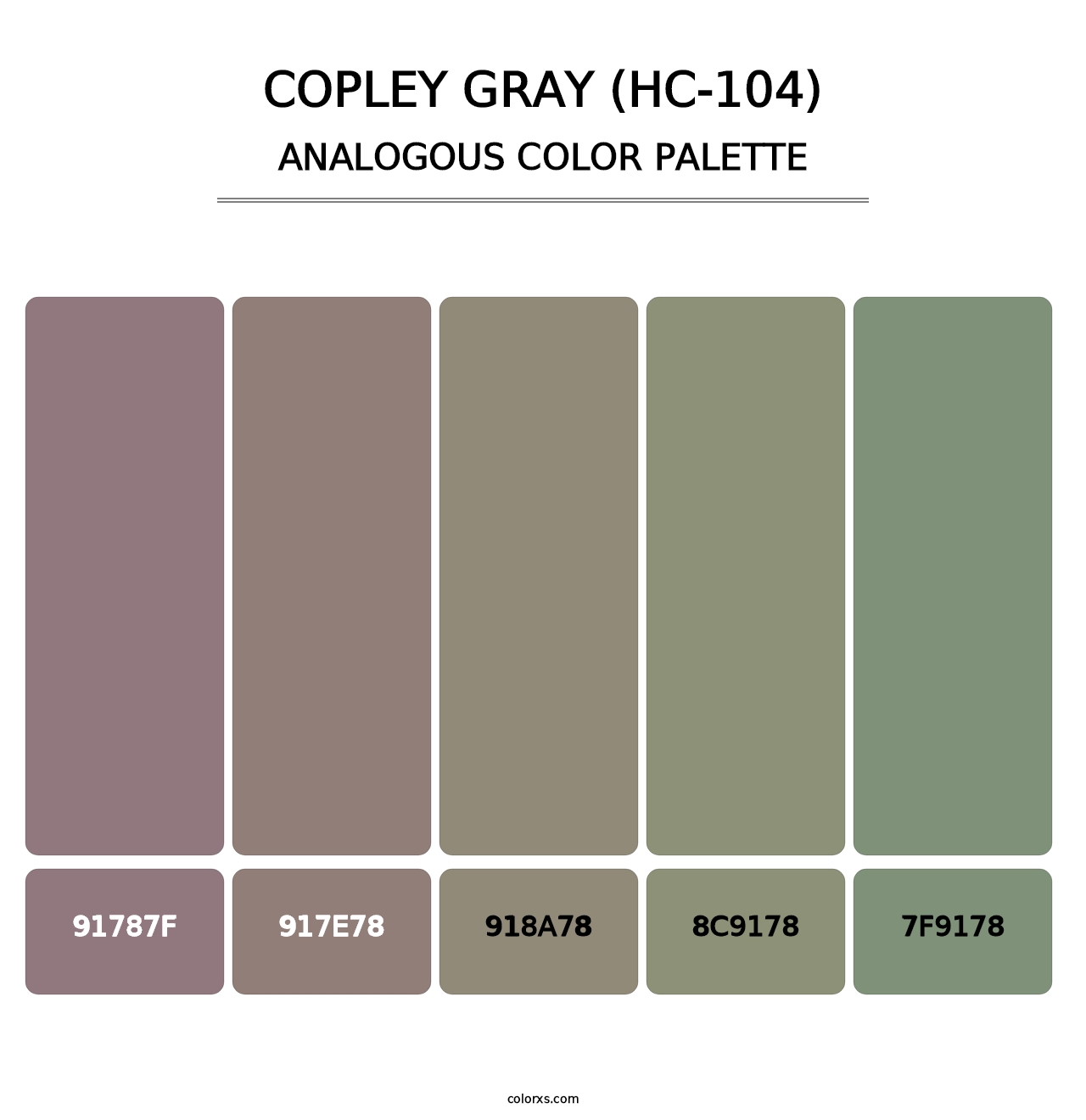 Copley Gray (HC-104) - Analogous Color Palette