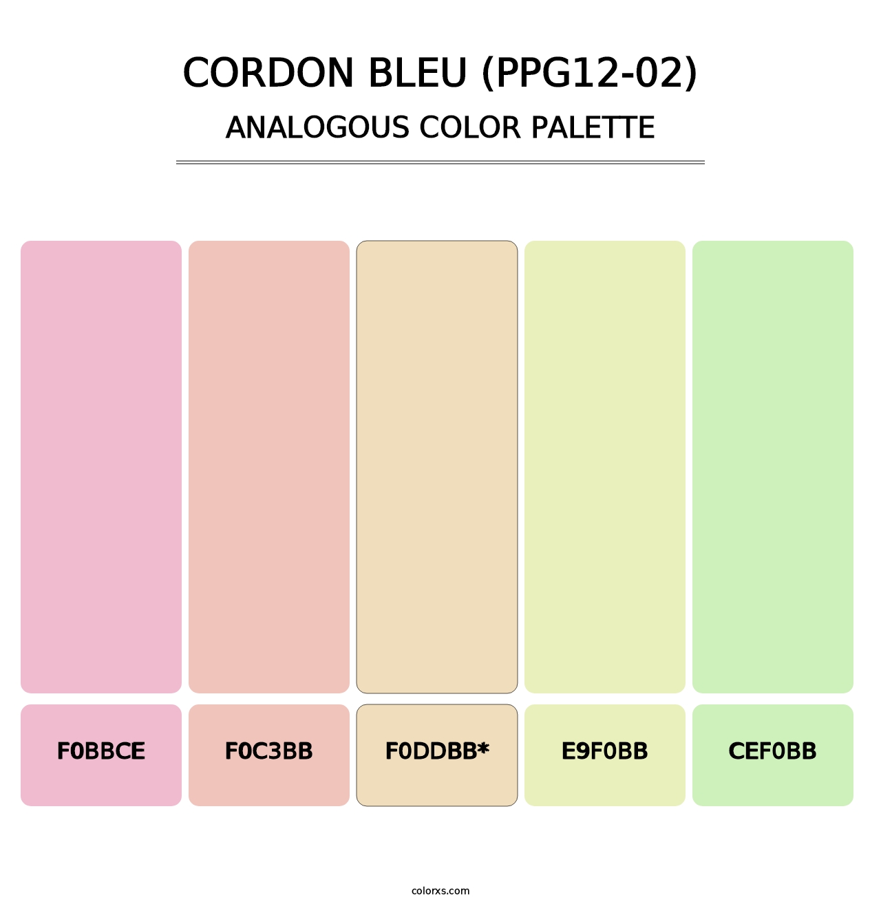 Cordon Bleu (PPG12-02) - Analogous Color Palette