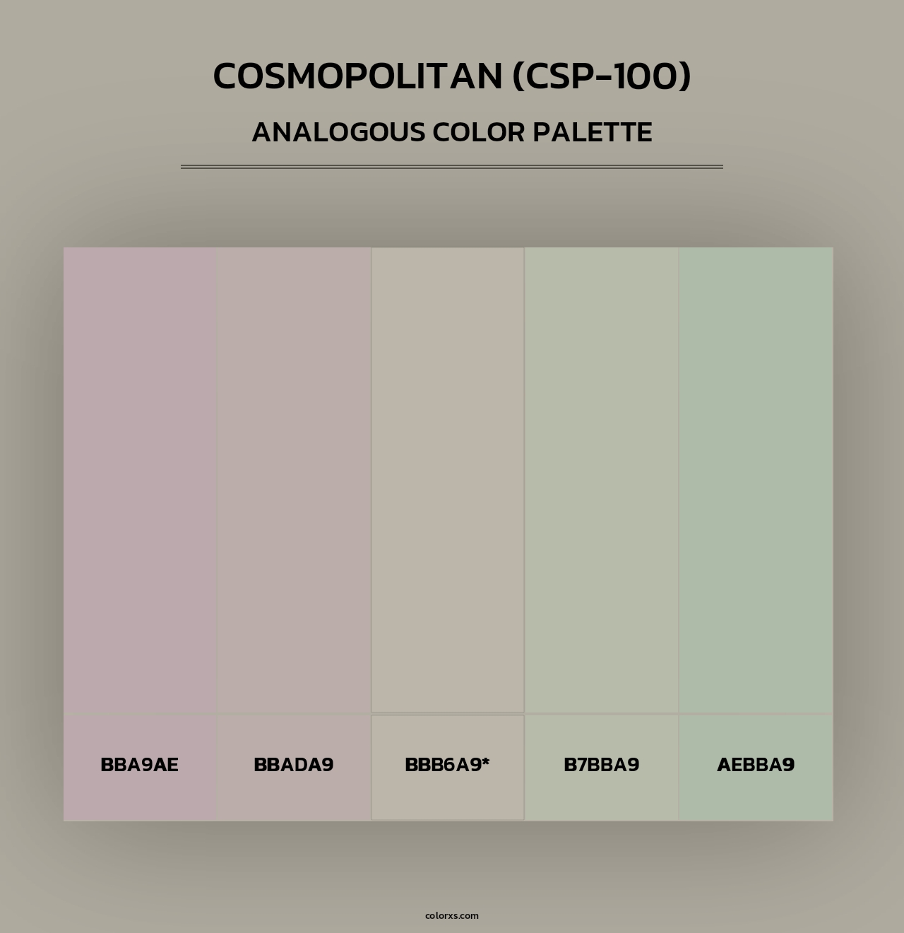Cosmopolitan (CSP-100) - Analogous Color Palette