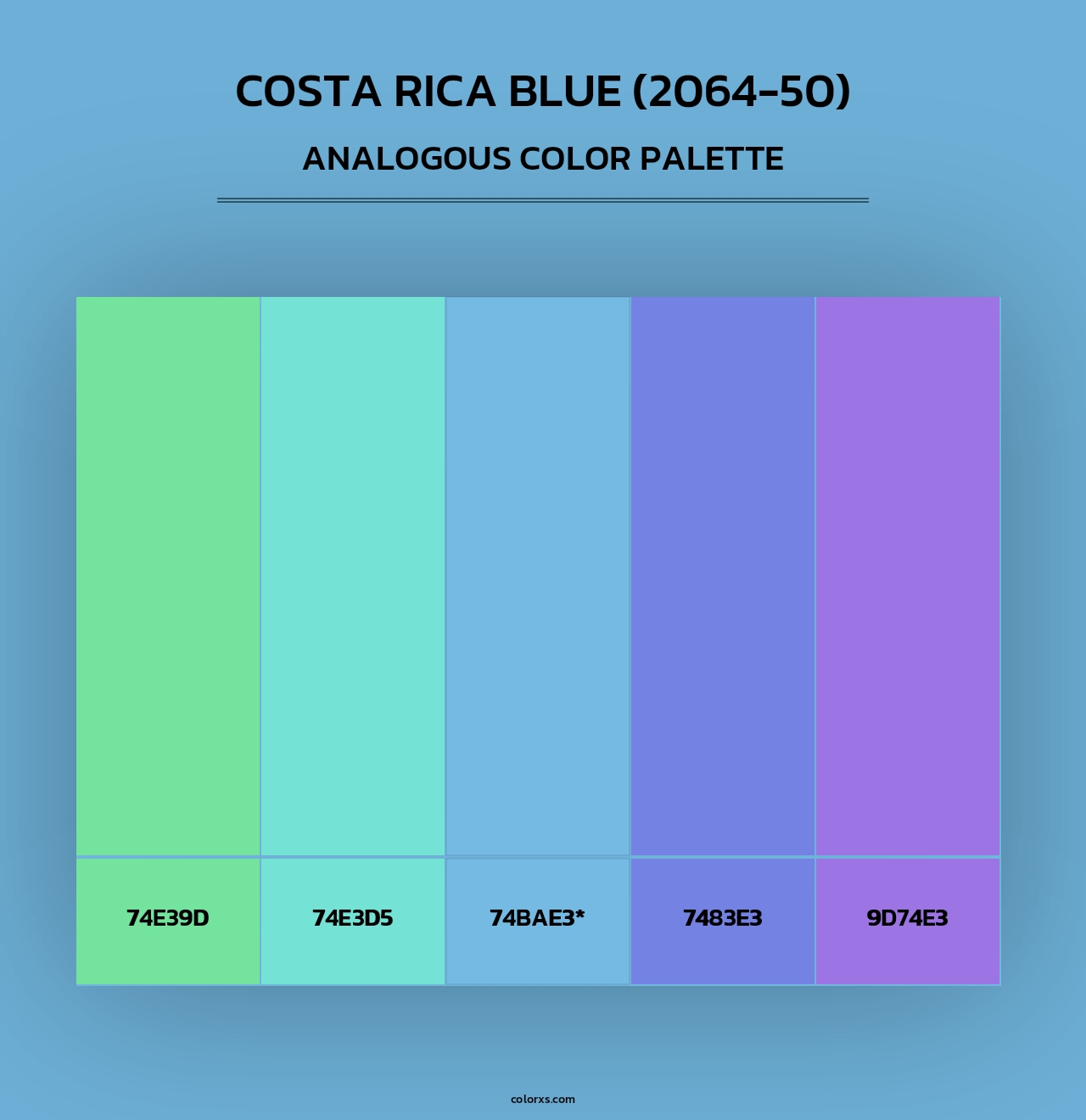 Costa Rica Blue (2064-50) - Analogous Color Palette