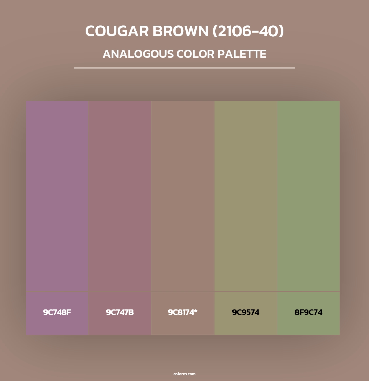 Cougar Brown (2106-40) - Analogous Color Palette