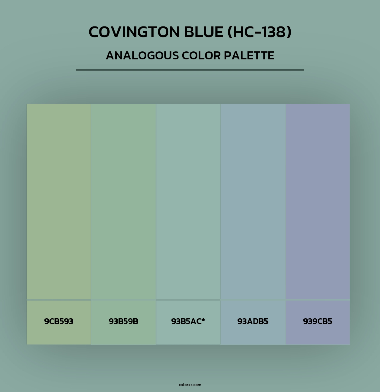 Covington Blue (HC-138) - Analogous Color Palette
