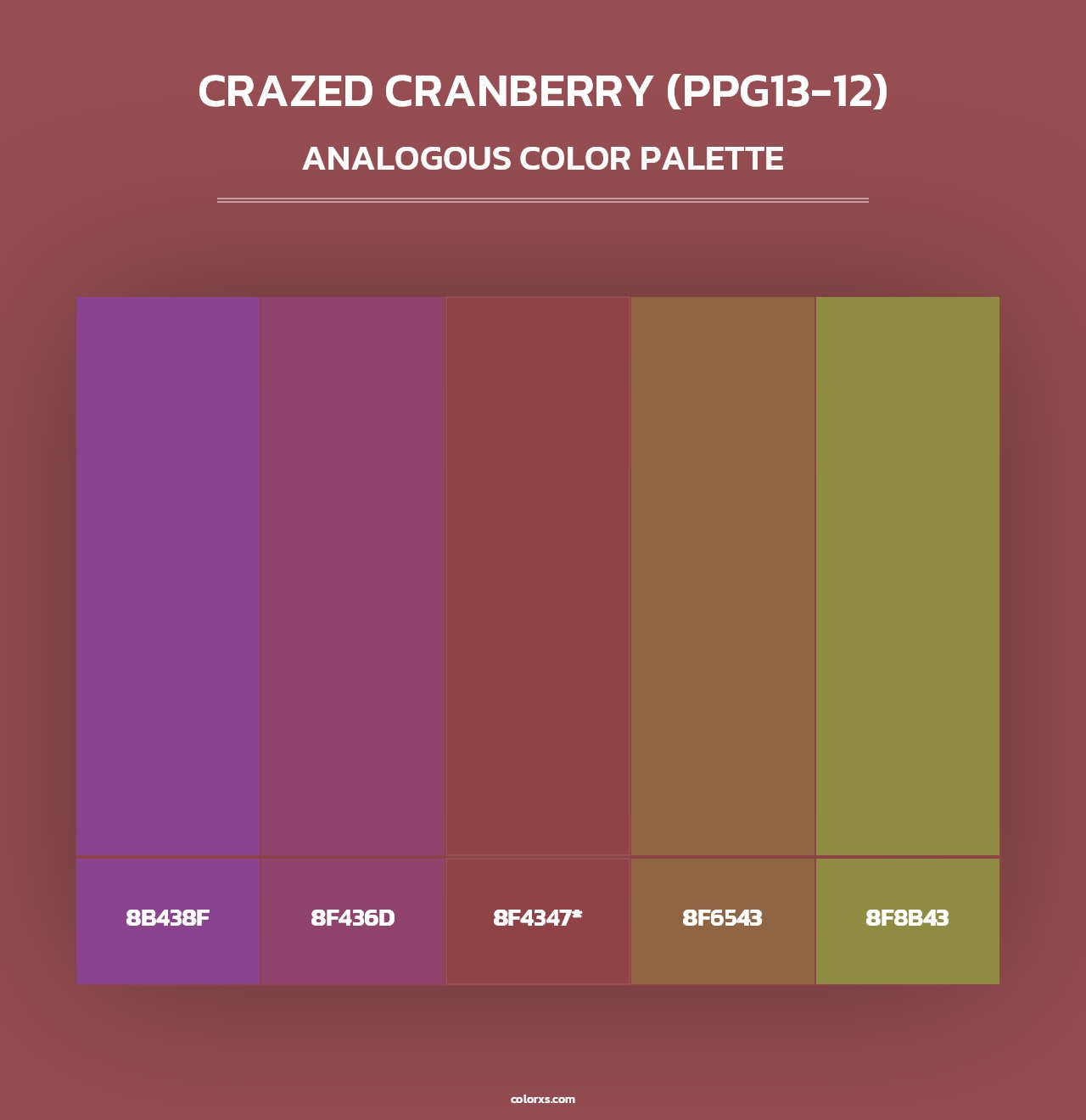 Crazed Cranberry (PPG13-12) - Analogous Color Palette