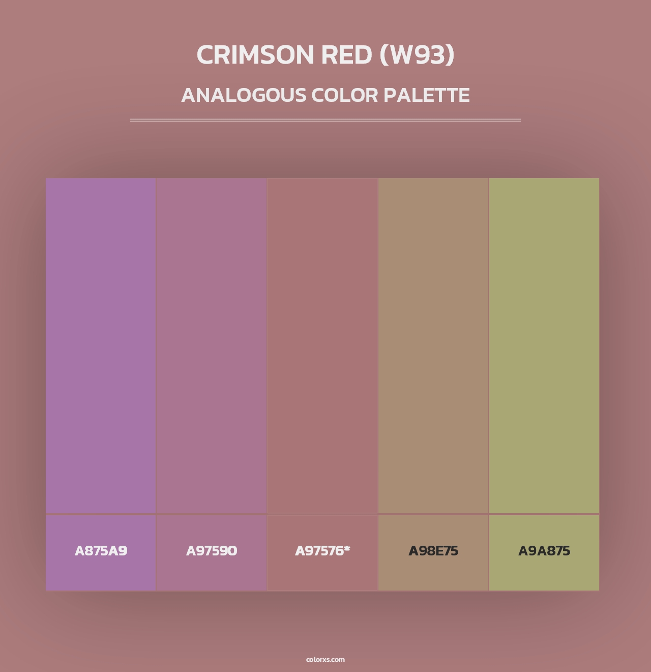 Crimson Red (W93) - Analogous Color Palette