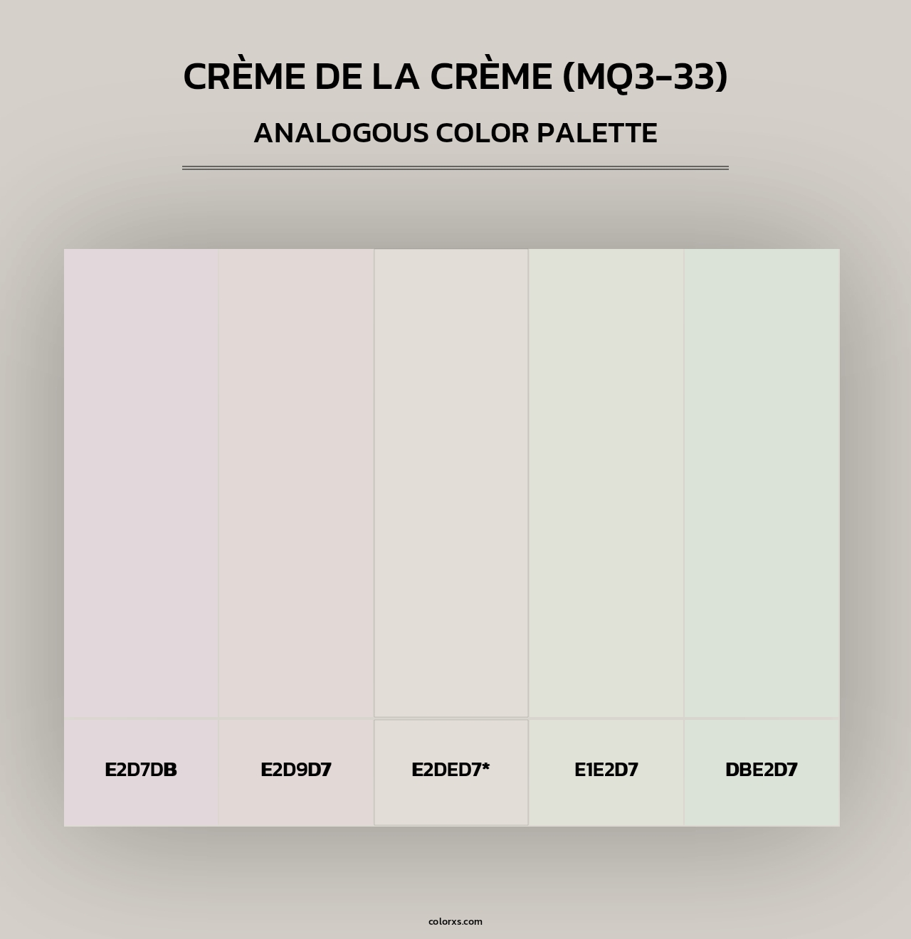 Crème De La Crème (MQ3-33) - Analogous Color Palette