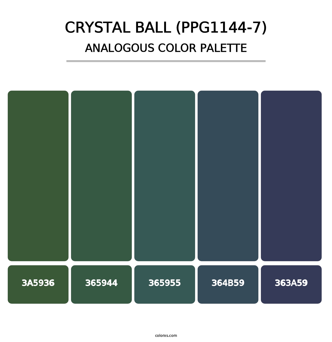 Crystal Ball (PPG1144-7) - Analogous Color Palette