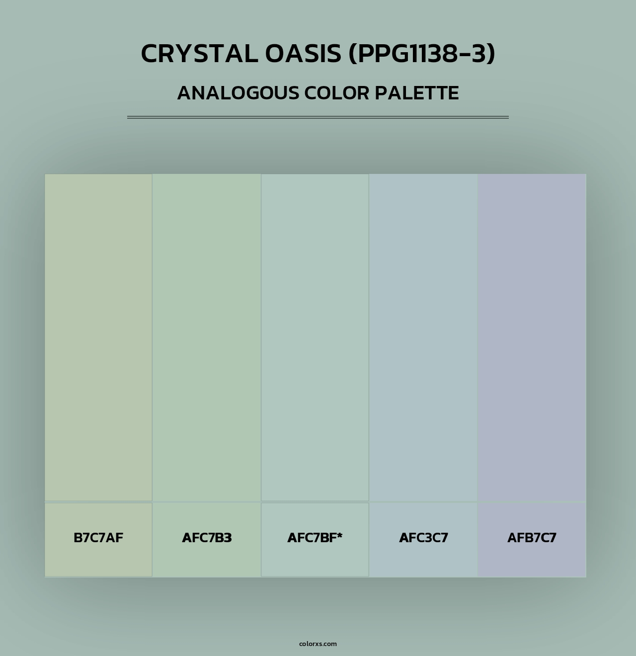 Crystal Oasis (PPG1138-3) - Analogous Color Palette