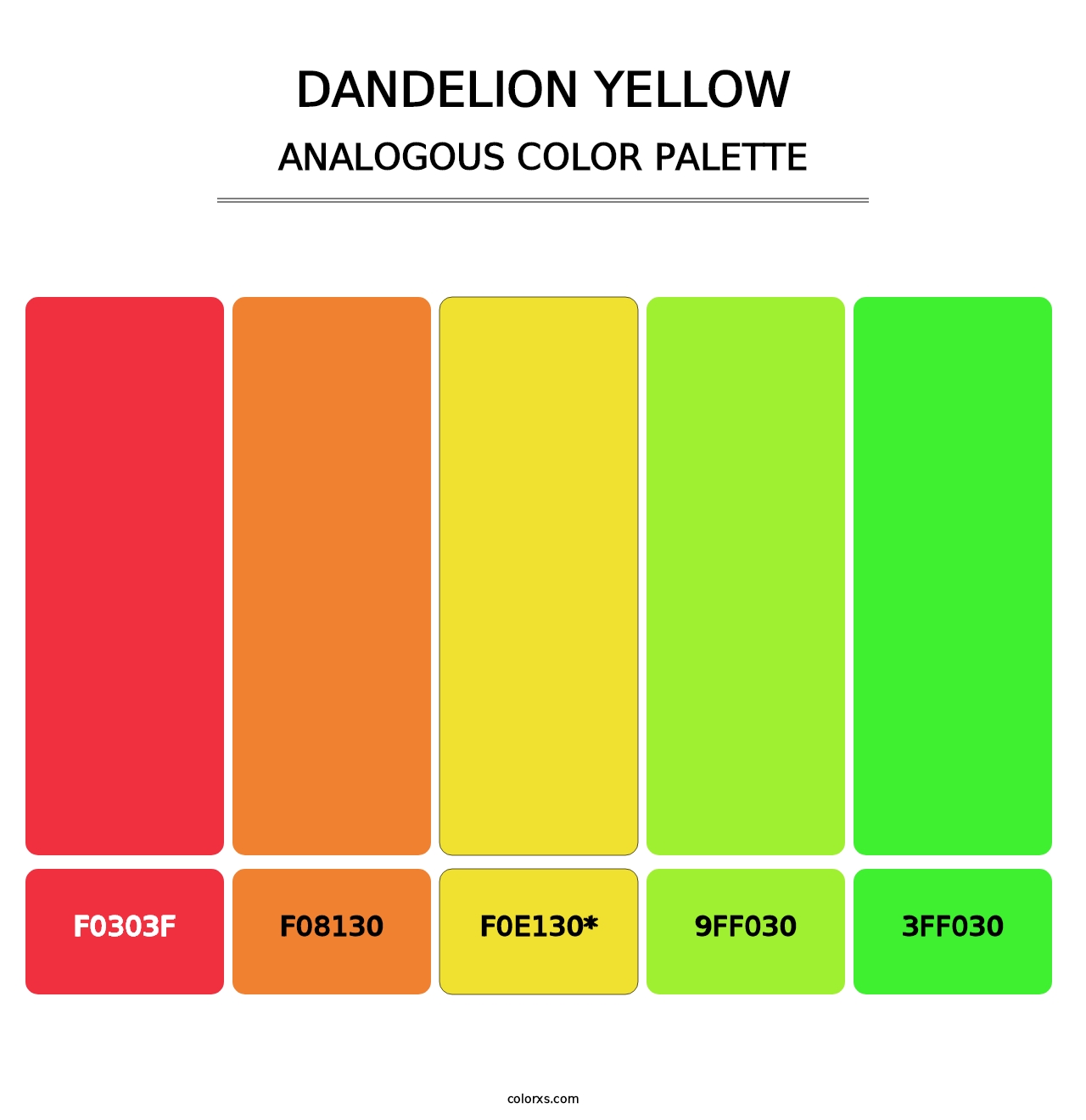 Dandelion Yellow - Analogous Color Palette