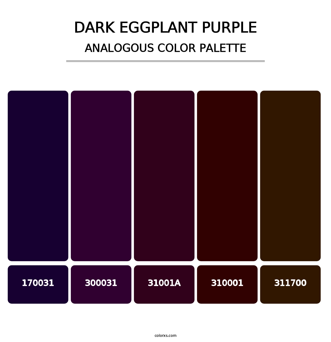 Dark Eggplant Purple - Analogous Color Palette