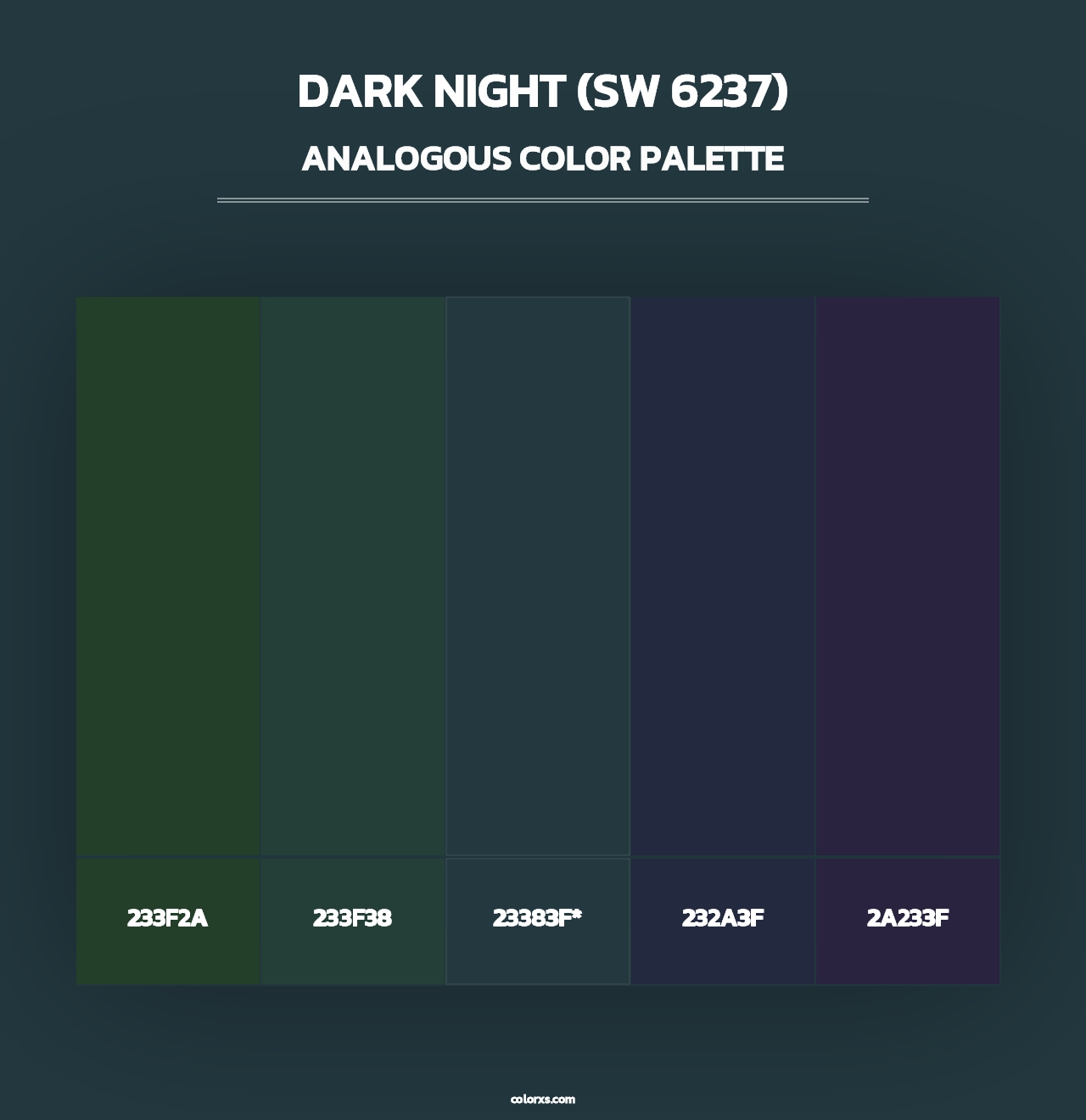 Dark Night (SW 6237) - Analogous Color Palette