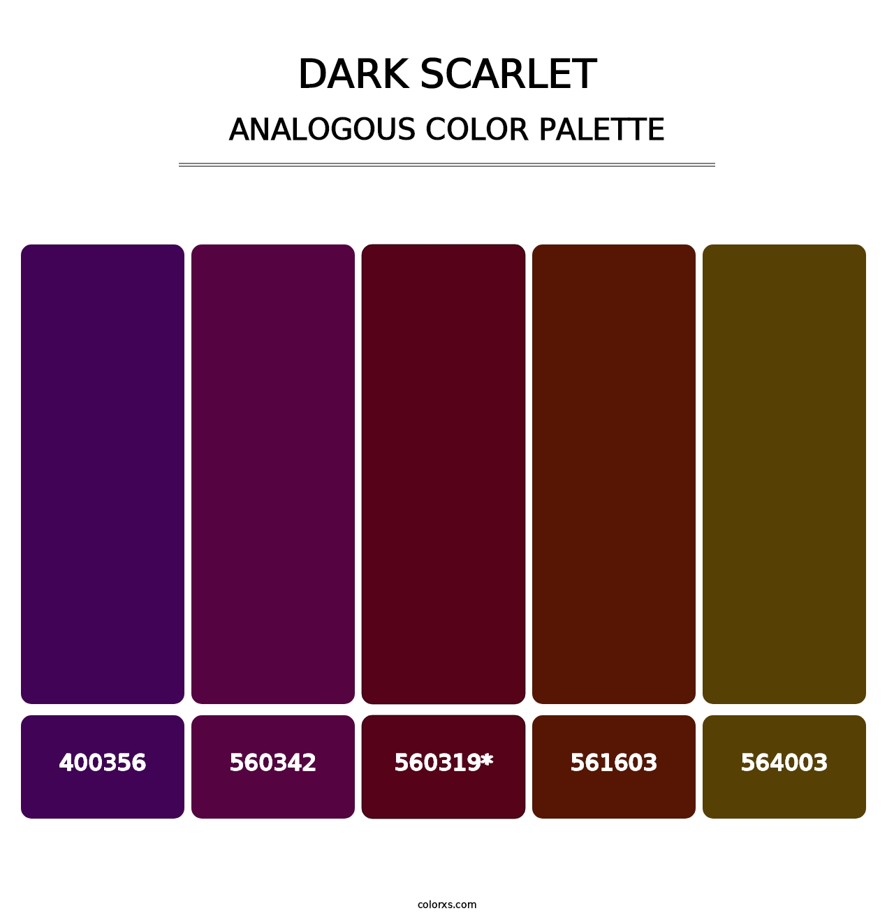 Dark Scarlet - Analogous Color Palette