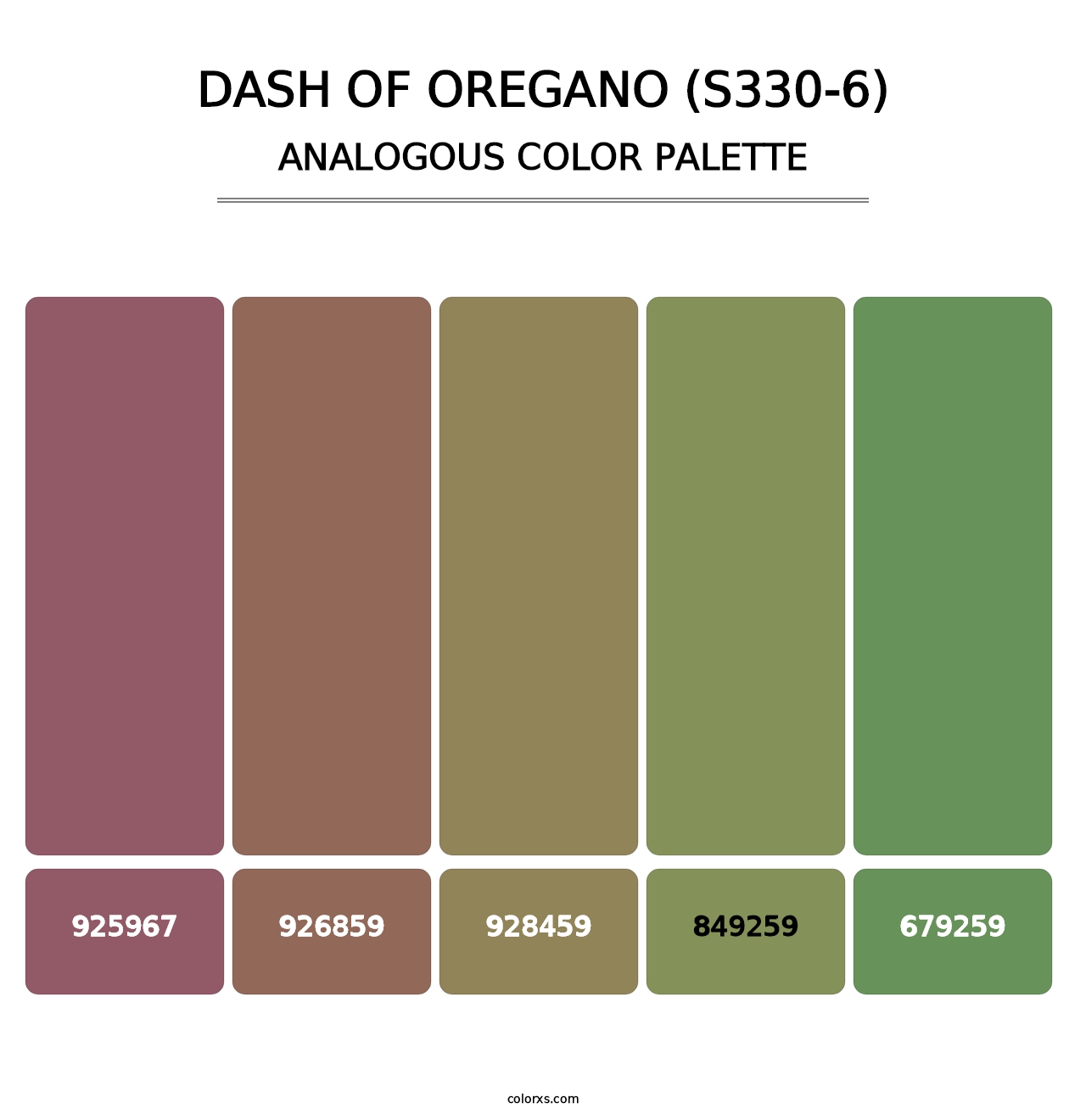 Dash Of Oregano (S330-6) - Analogous Color Palette