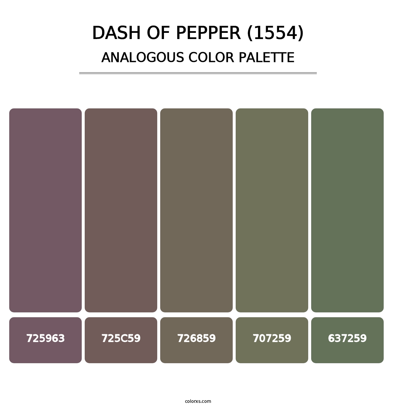 Dash of Pepper (1554) - Analogous Color Palette