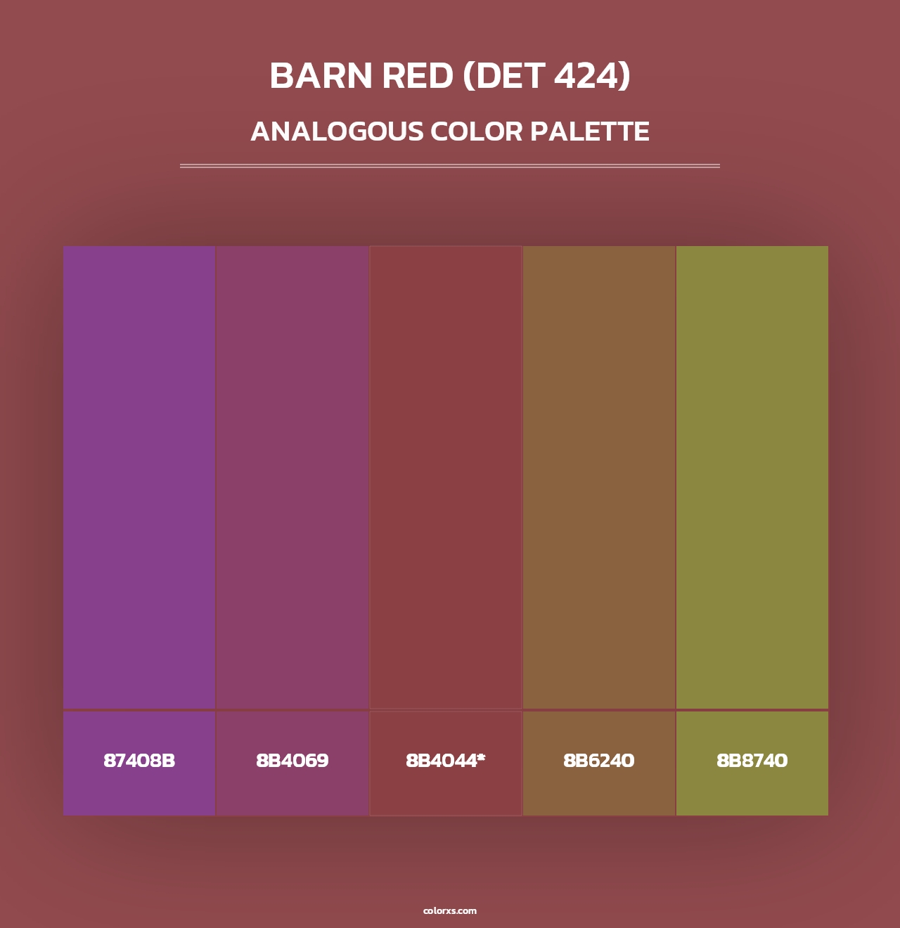 Barn Red (DET 424) - Analogous Color Palette