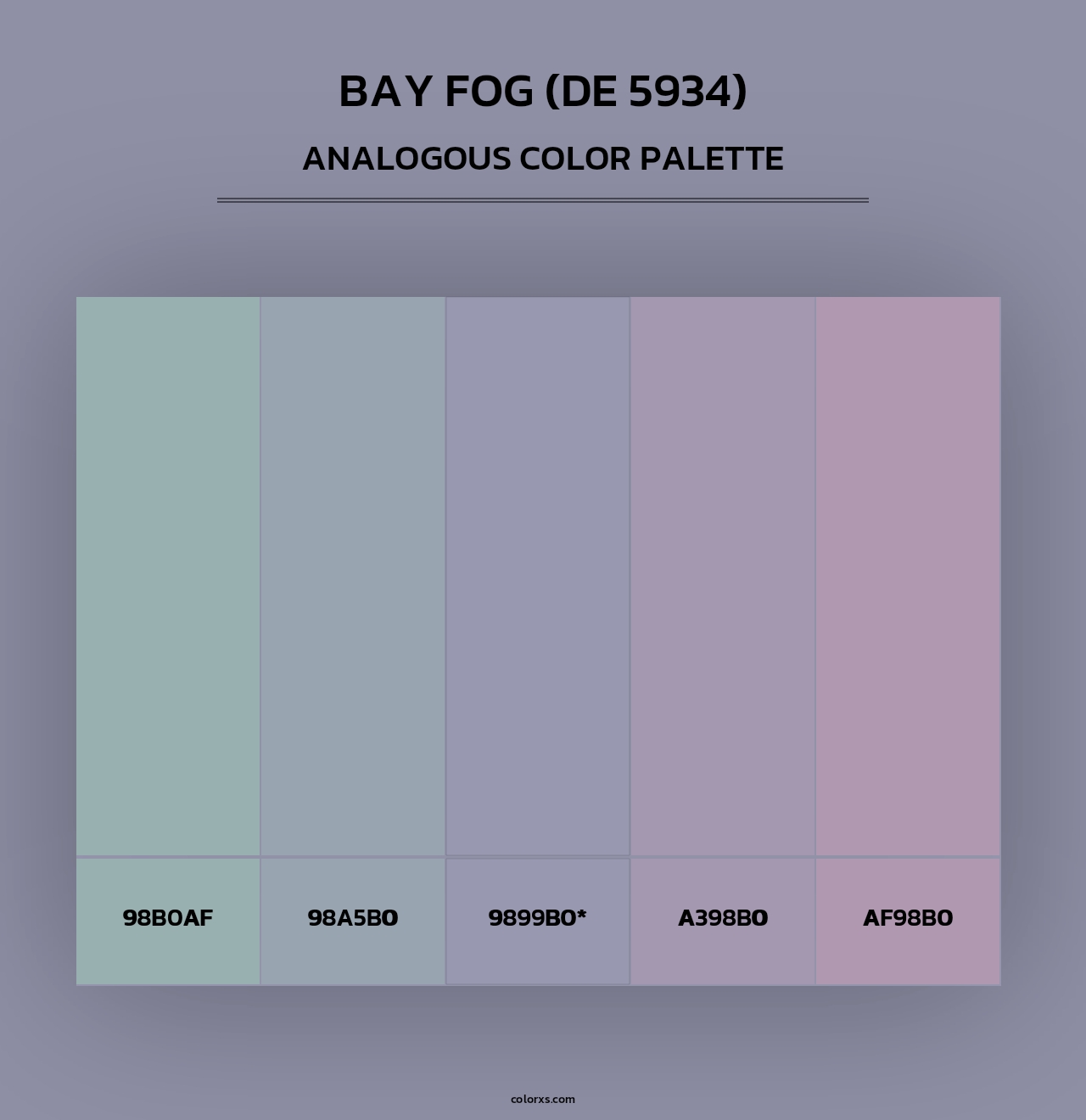Bay Fog (DE 5934) - Analogous Color Palette