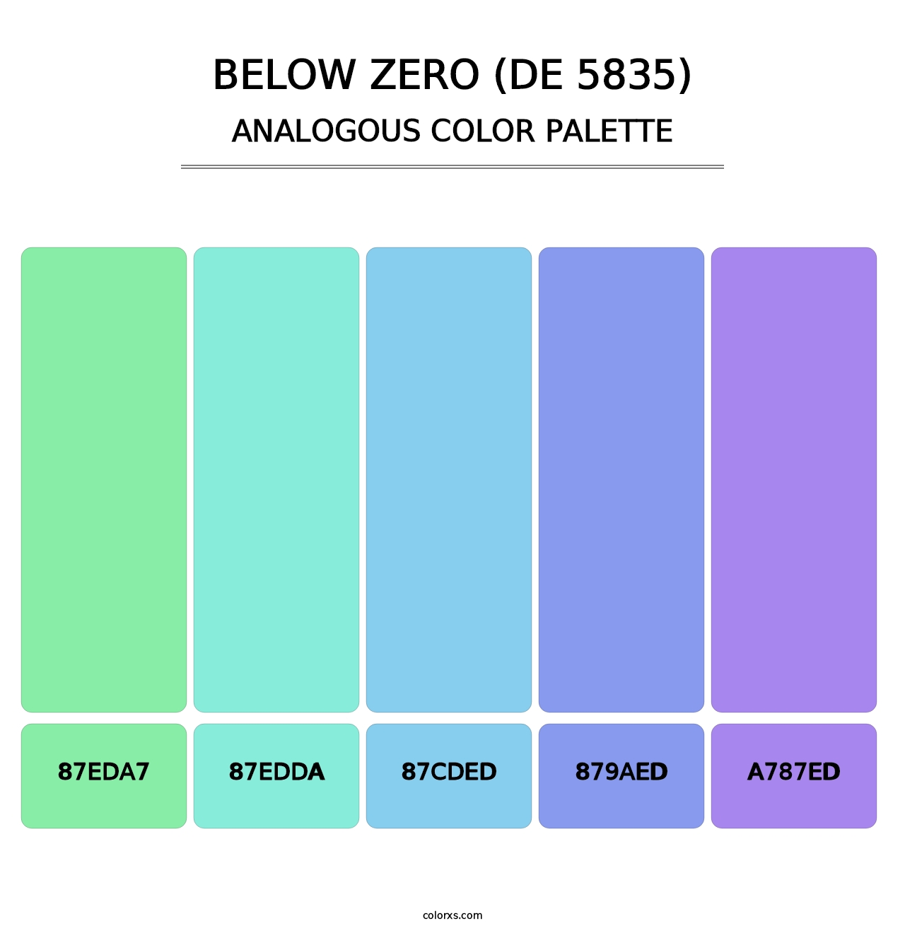 Below Zero (DE 5835) - Analogous Color Palette