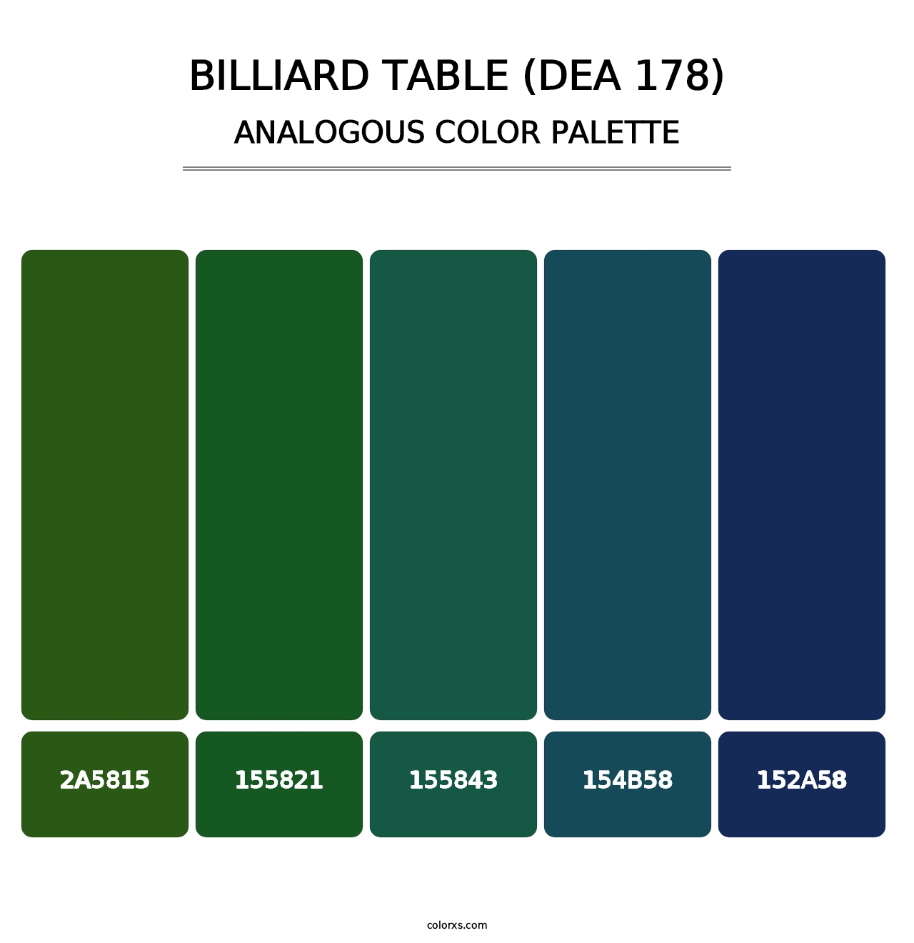 Billiard Table (DEA 178) - Analogous Color Palette
