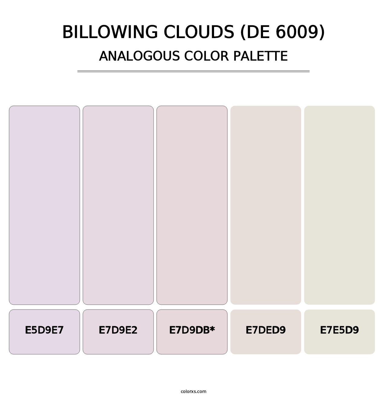 Billowing Clouds (DE 6009) - Analogous Color Palette
