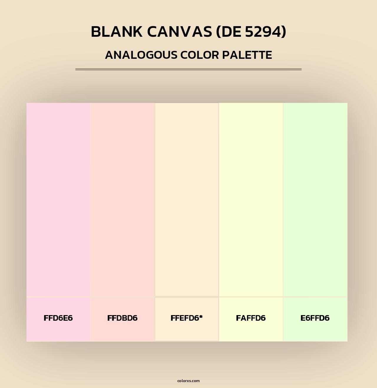 Blank Canvas (DE 5294) - Analogous Color Palette