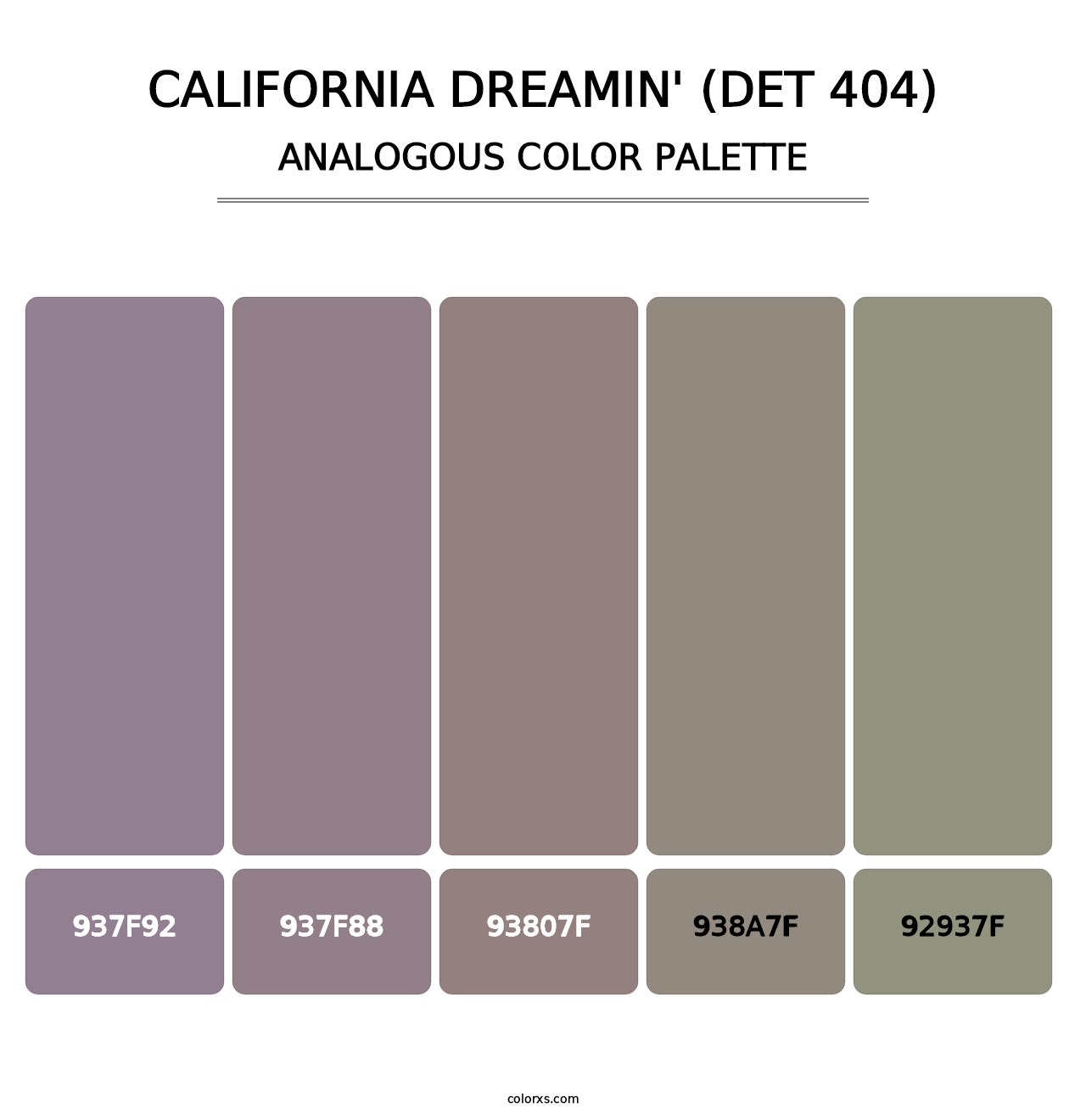 California Dreamin' (DET 404) - Analogous Color Palette