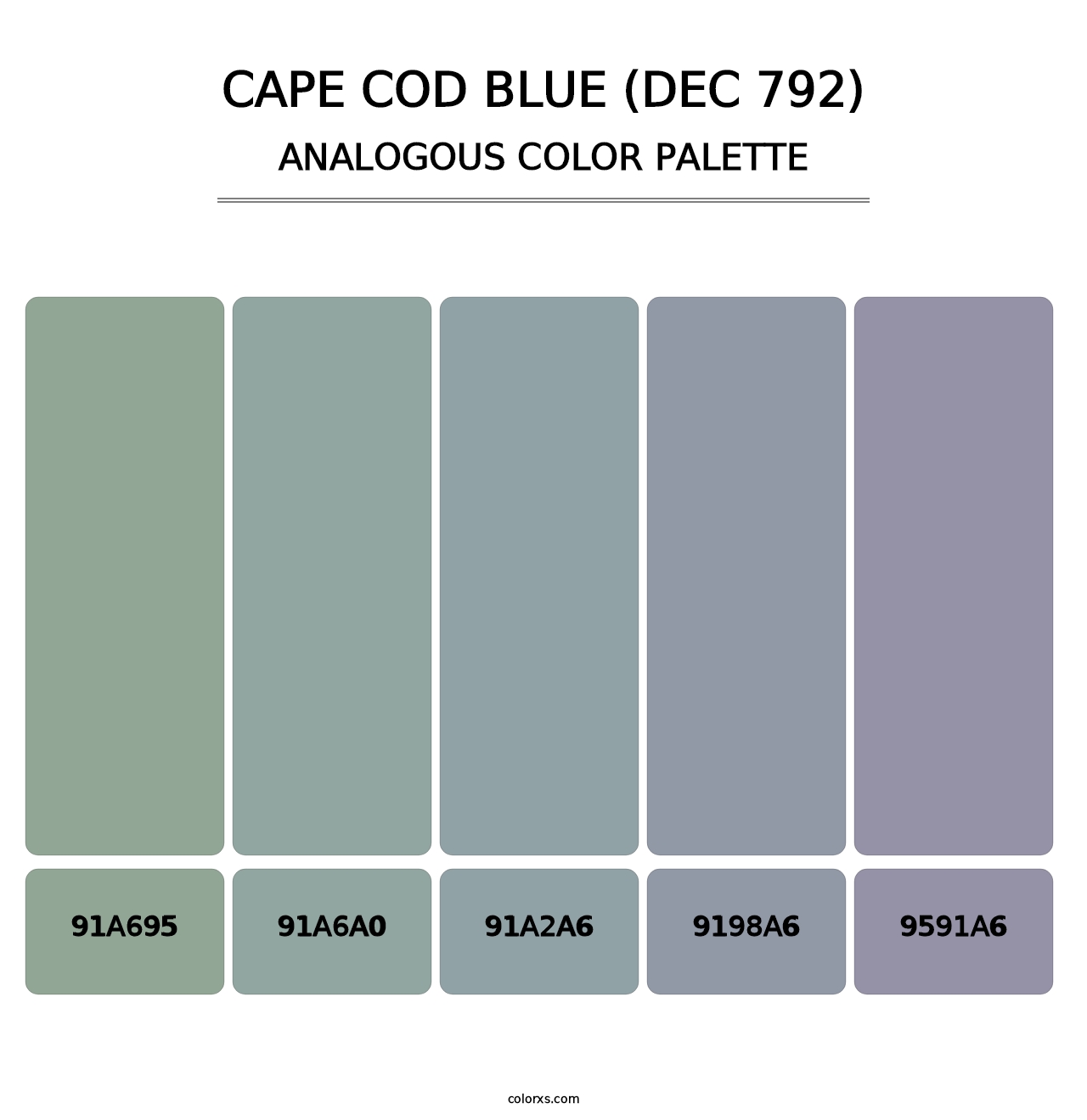 Cape Cod Blue (DEC 792) - Analogous Color Palette