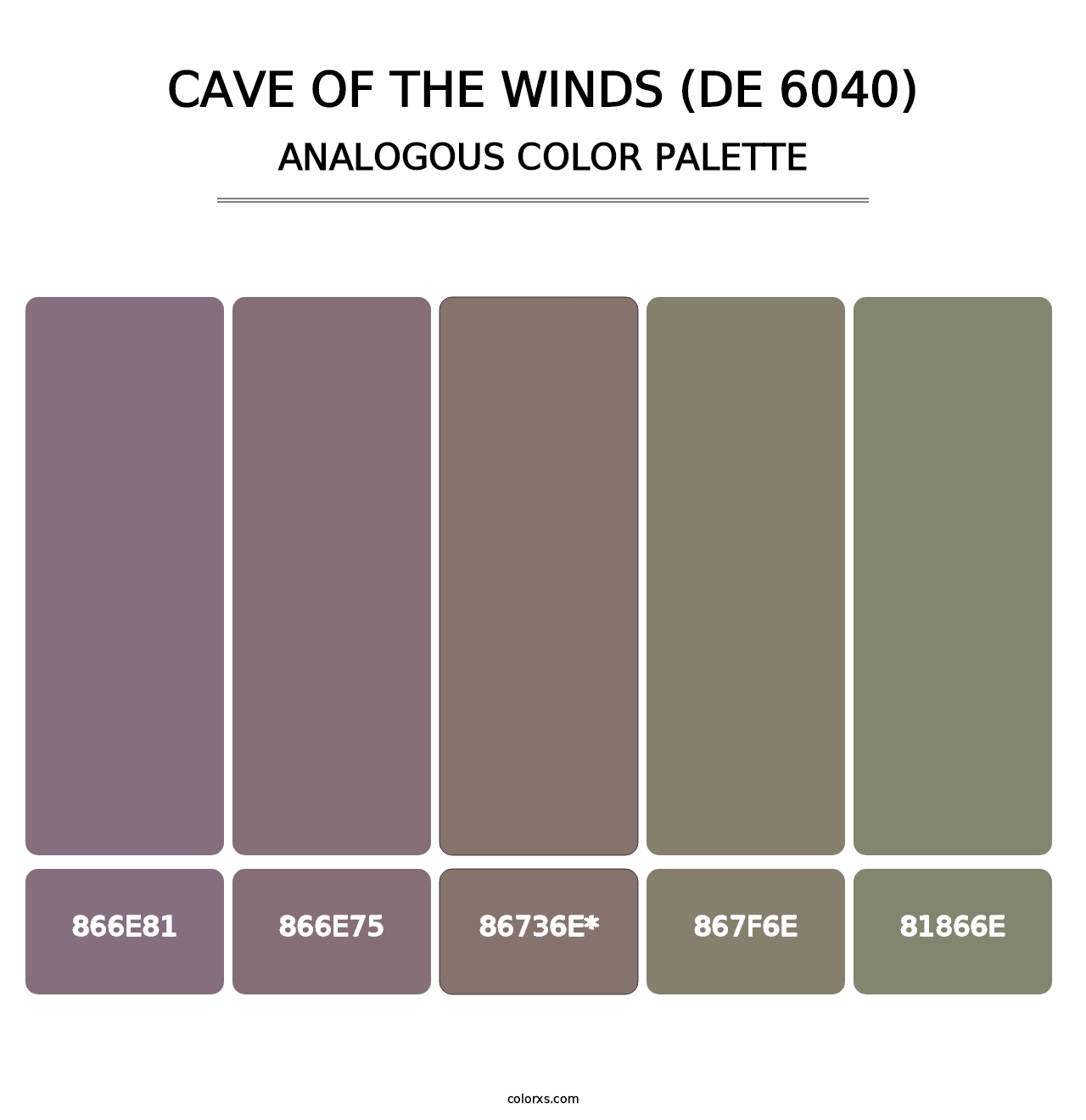 Cave of the Winds (DE 6040) - Analogous Color Palette