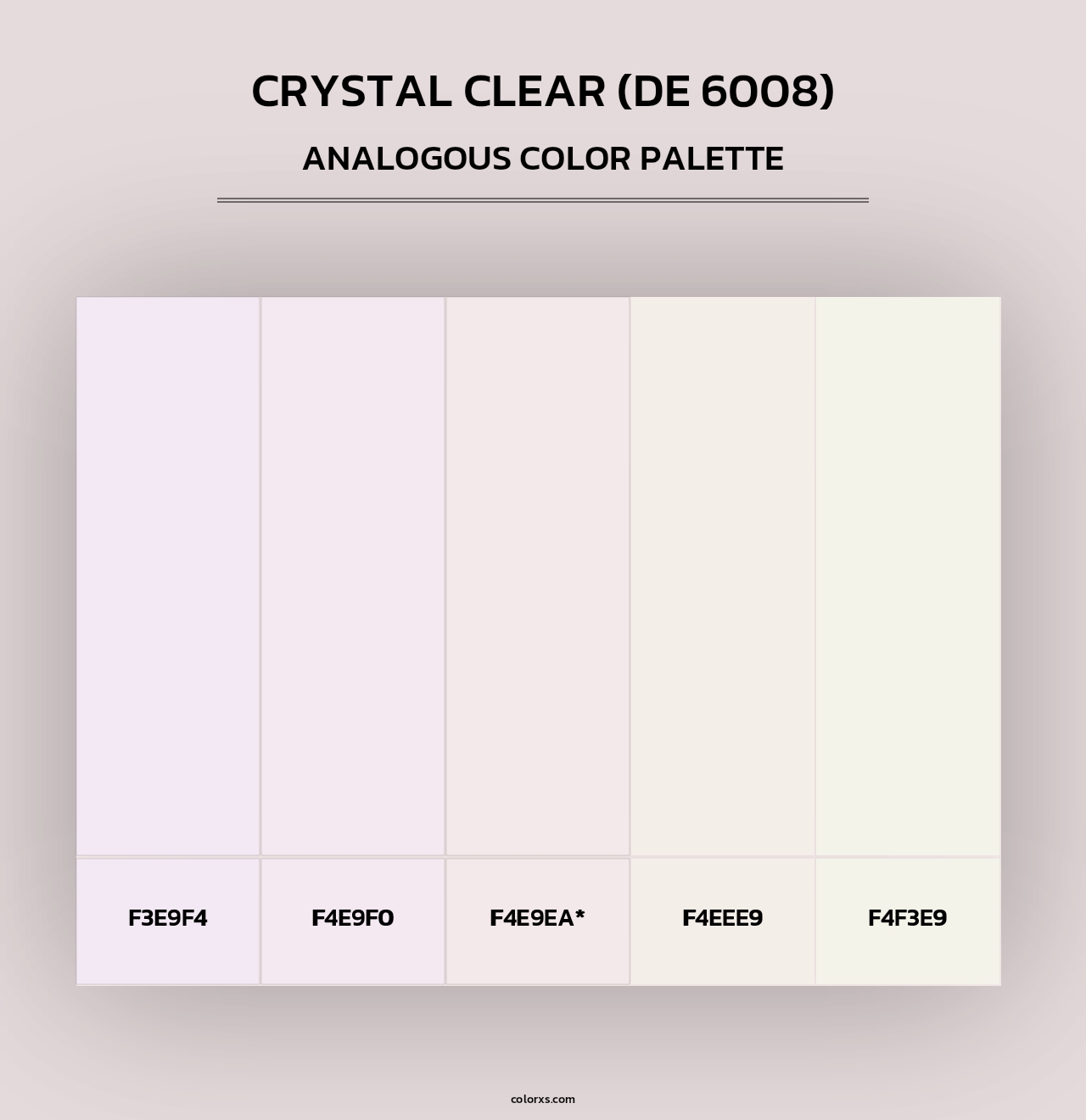 Crystal Clear (DE 6008) - Analogous Color Palette