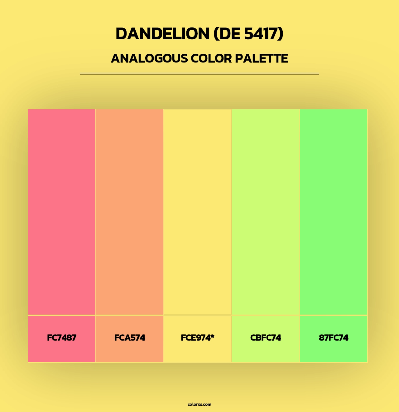 Dandelion (DE 5417) - Analogous Color Palette