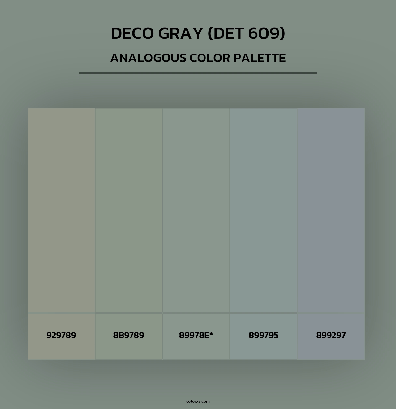 Deco Gray (DET 609) - Analogous Color Palette