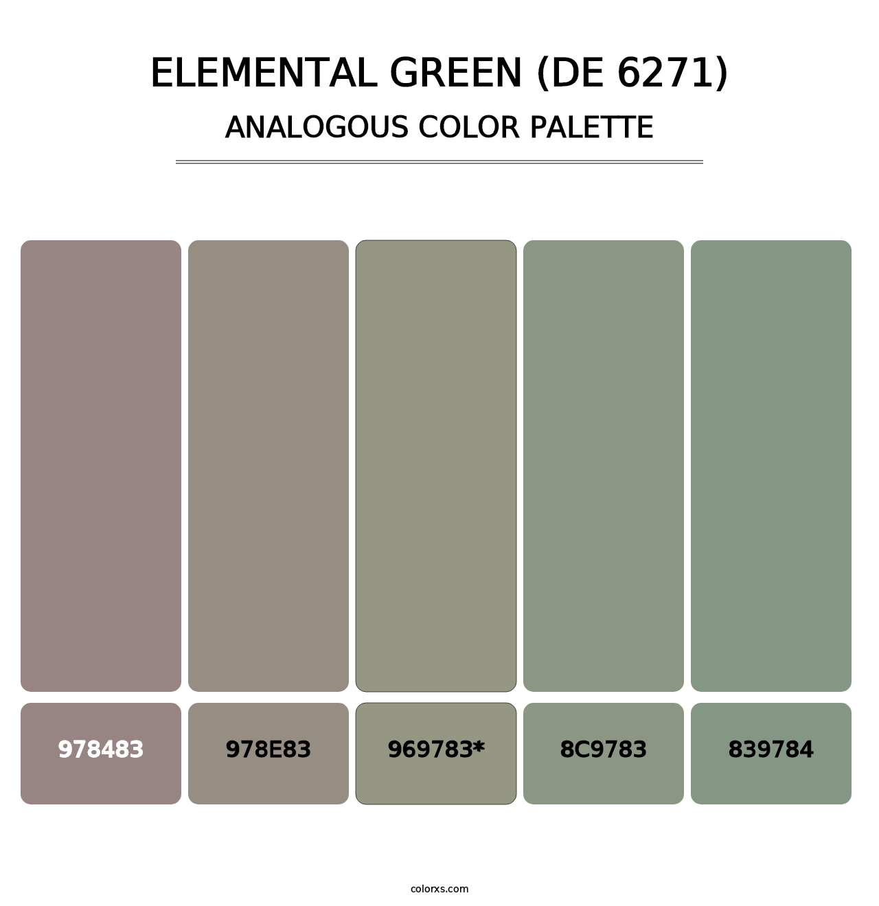 Elemental Green (DE 6271) - Analogous Color Palette