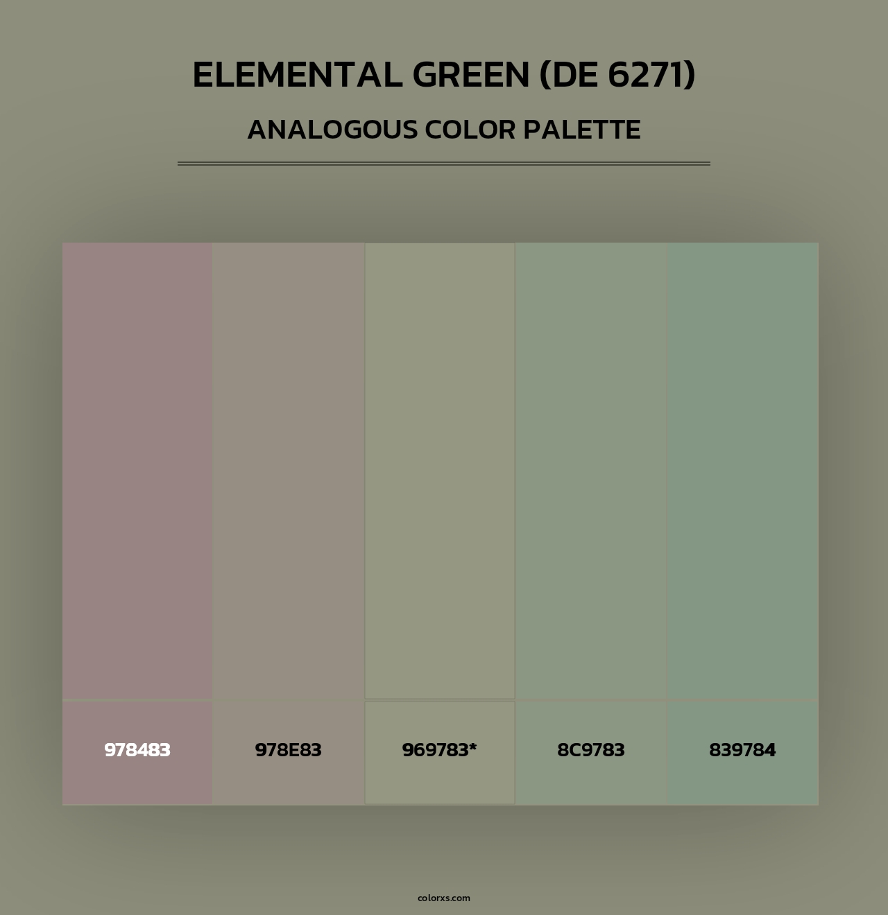 Elemental Green (DE 6271) - Analogous Color Palette