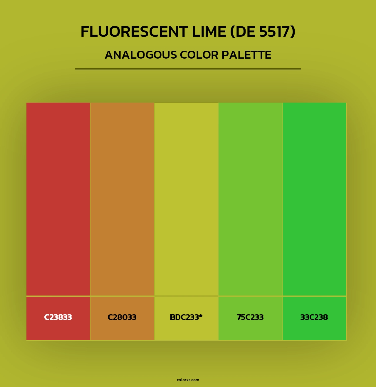 Fluorescent Lime (DE 5517) - Analogous Color Palette