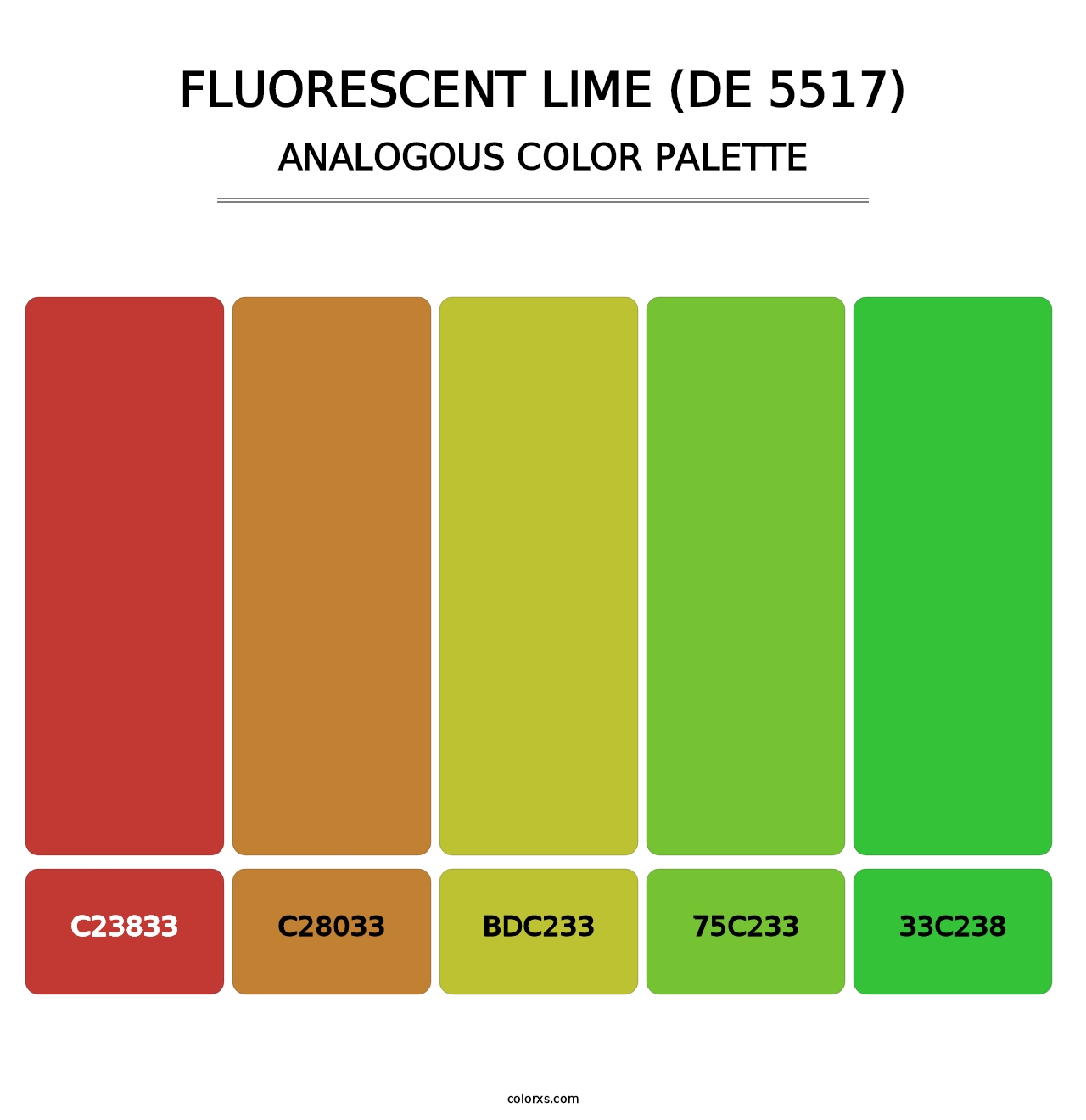 Fluorescent Lime (DE 5517) - Analogous Color Palette