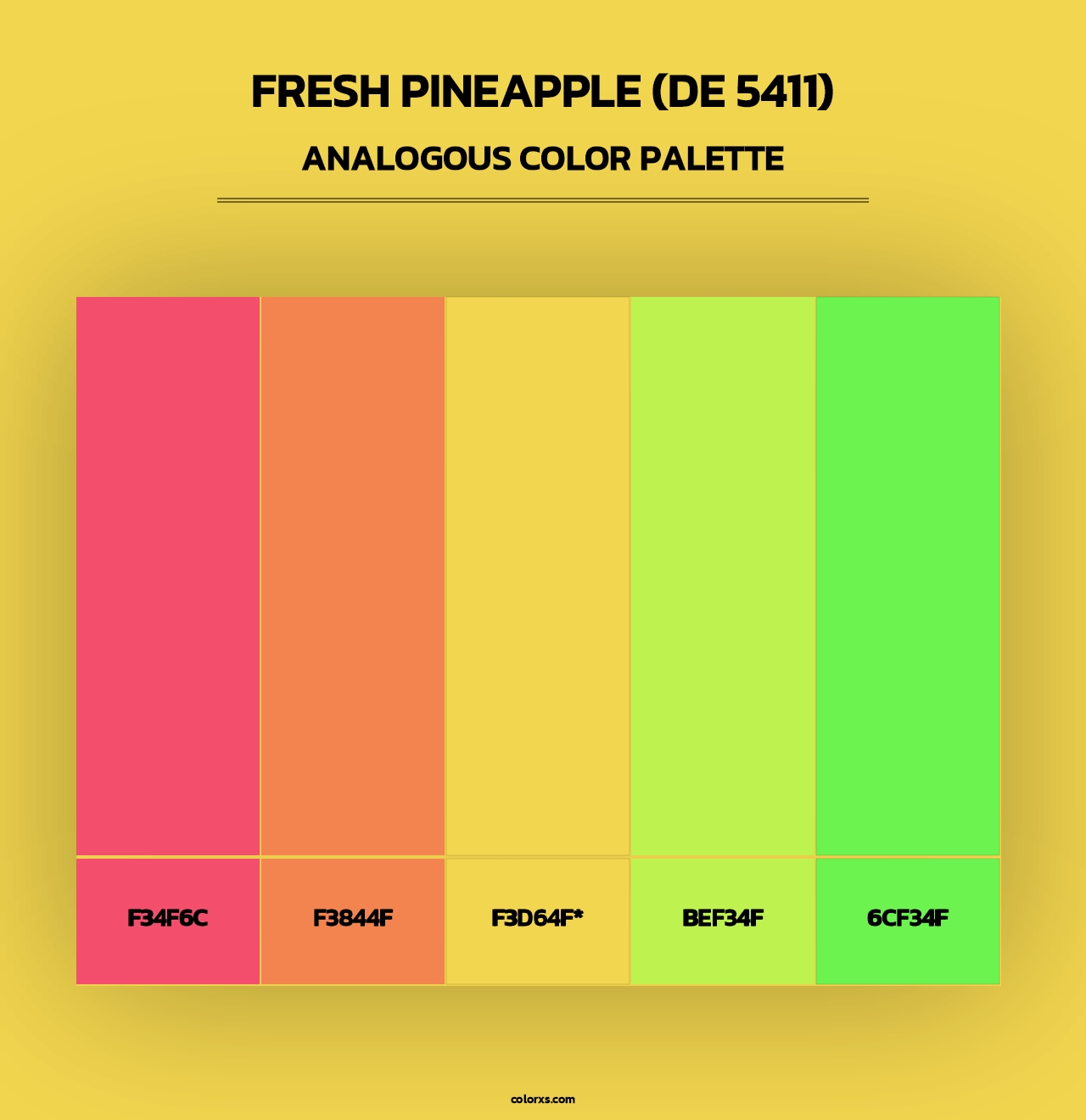 Fresh Pineapple (DE 5411) - Analogous Color Palette