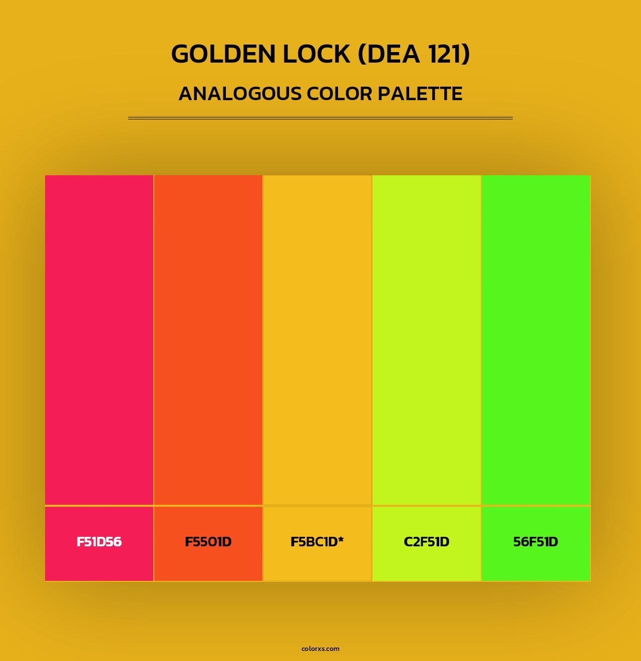 Golden Lock (DEA 121) - Analogous Color Palette