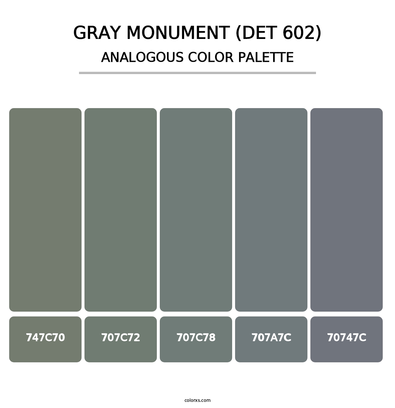 Gray Monument (DET 602) - Analogous Color Palette