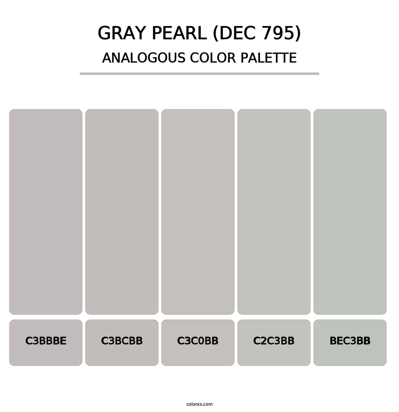 Gray Pearl (DEC 795) - Analogous Color Palette