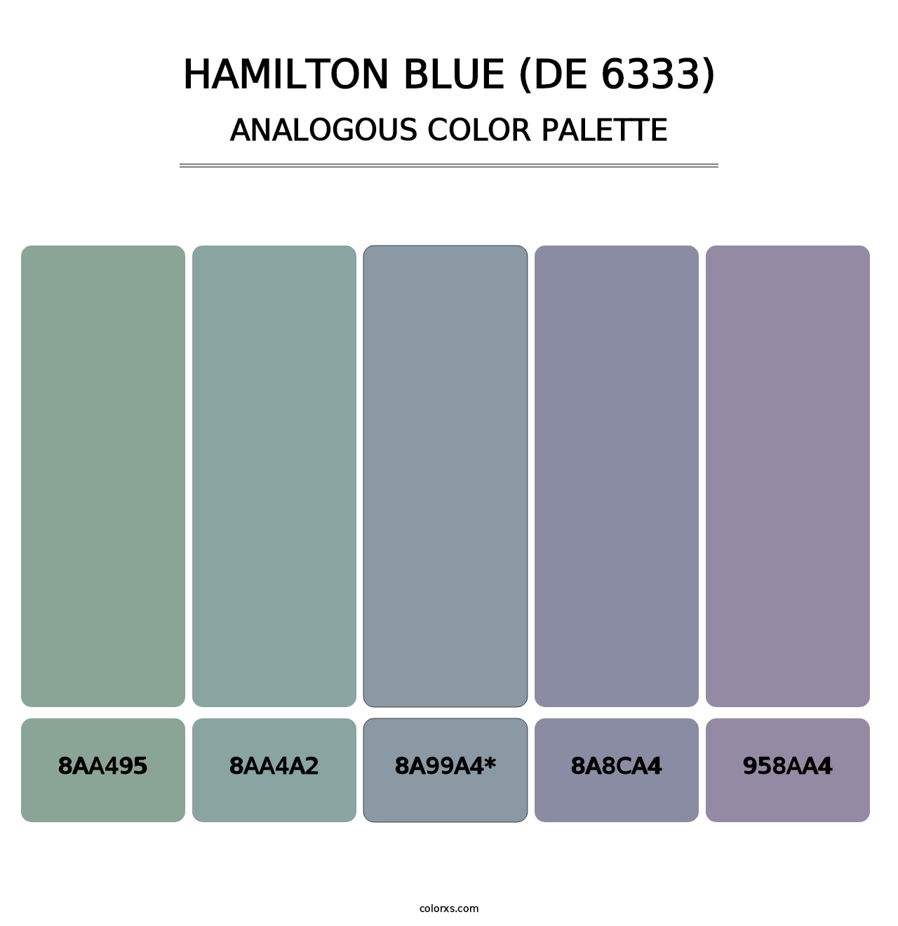 Hamilton Blue (DE 6333) - Analogous Color Palette