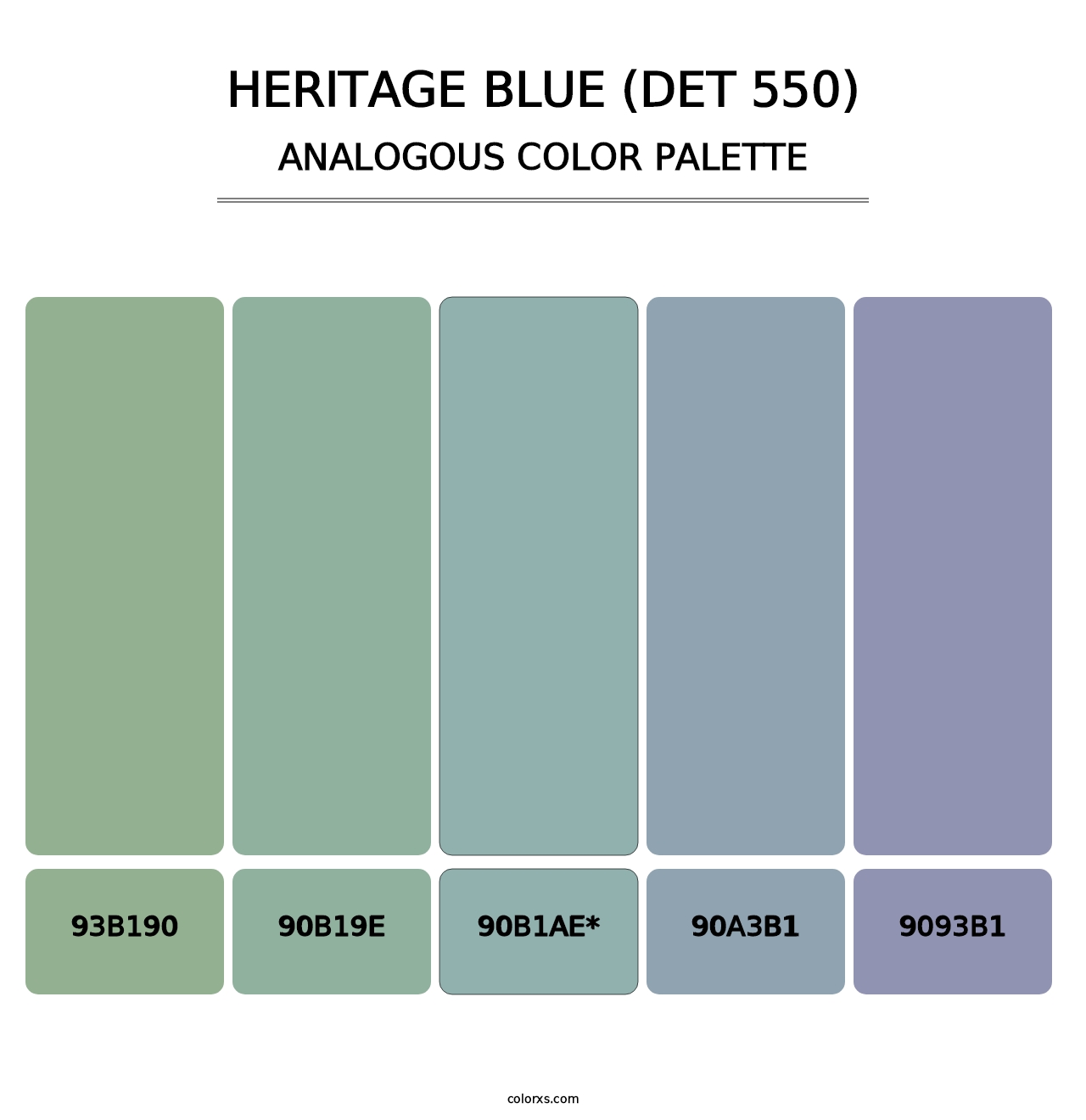 Heritage Blue (DET 550) - Analogous Color Palette