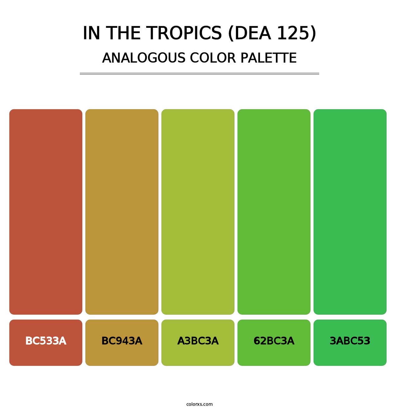 In the Tropics (DEA 125) - Analogous Color Palette