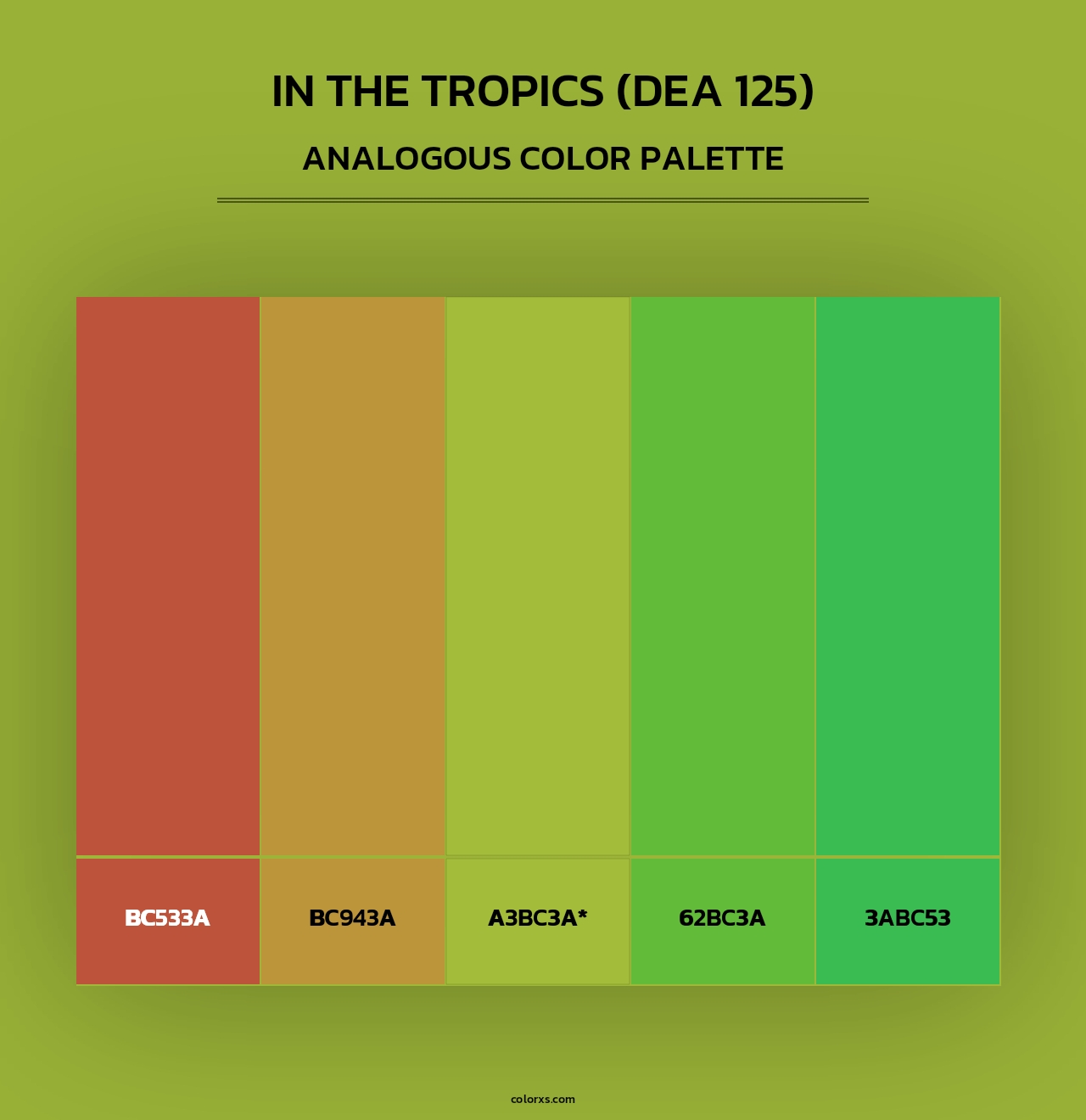 In the Tropics (DEA 125) - Analogous Color Palette