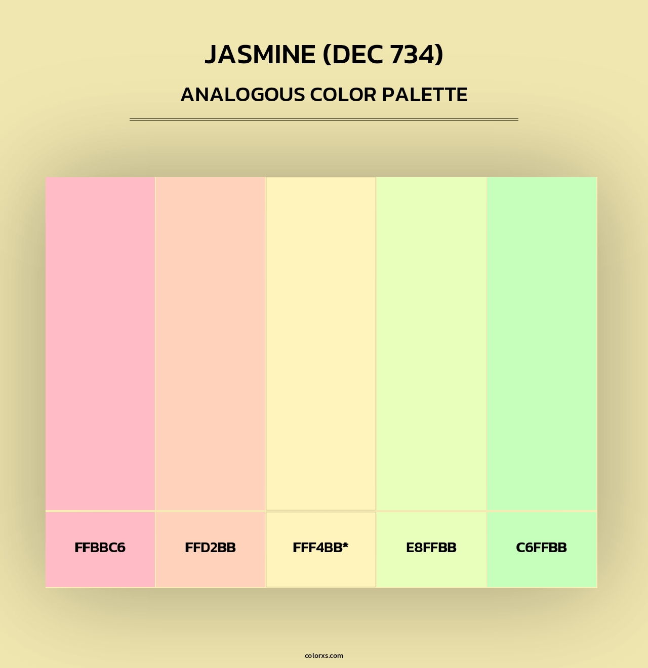 Jasmine (DEC 734) - Analogous Color Palette