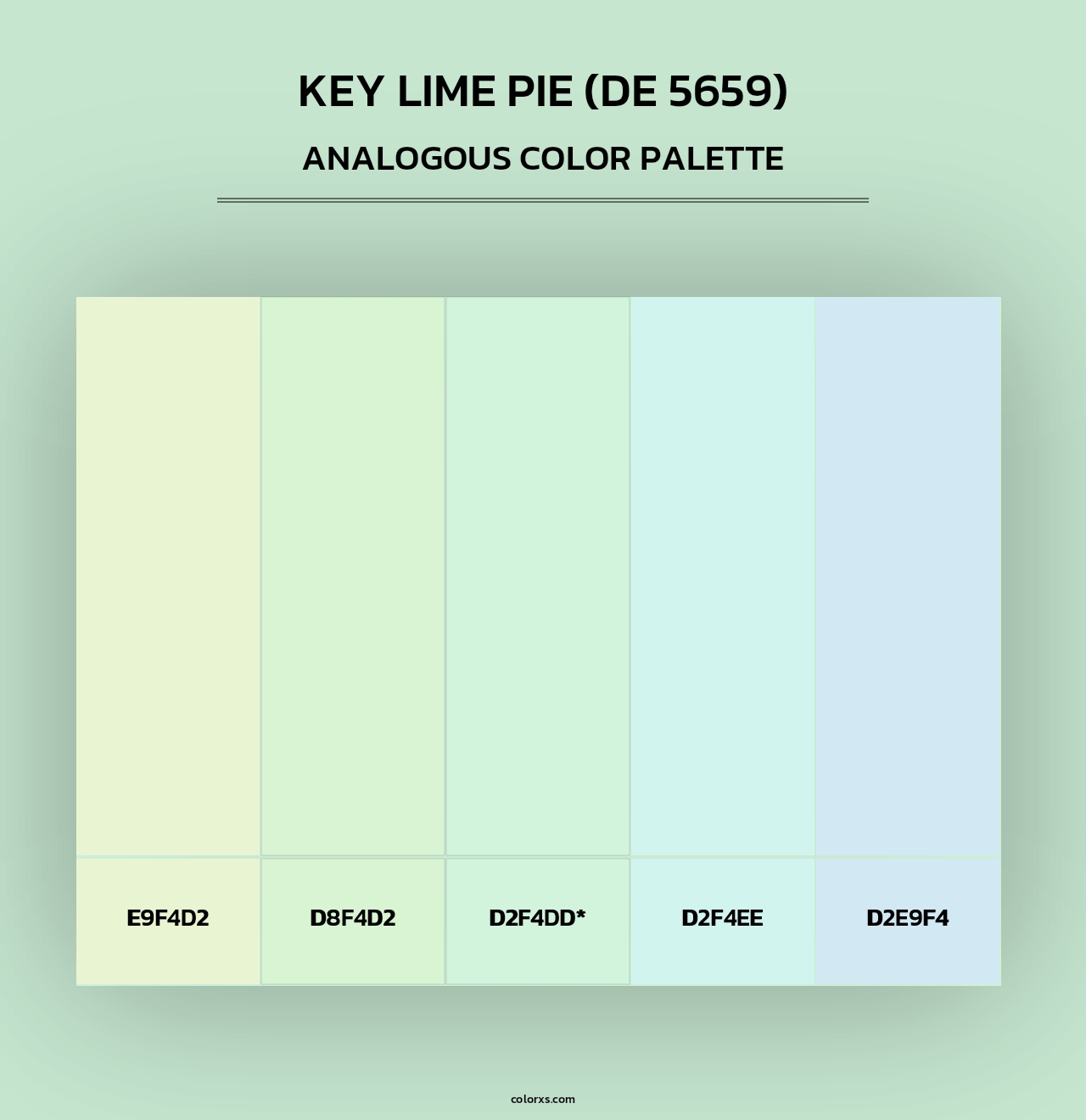 Key Lime Pie (DE 5659) - Analogous Color Palette