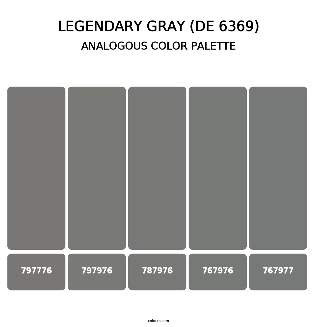 Legendary Gray (DE 6369) - Analogous Color Palette