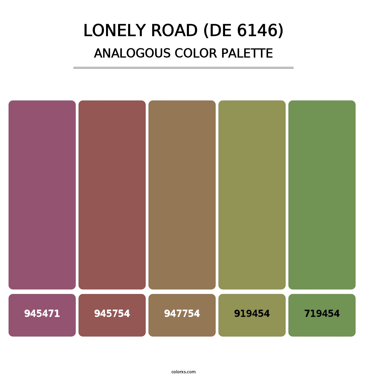 Lonely Road (DE 6146) - Analogous Color Palette