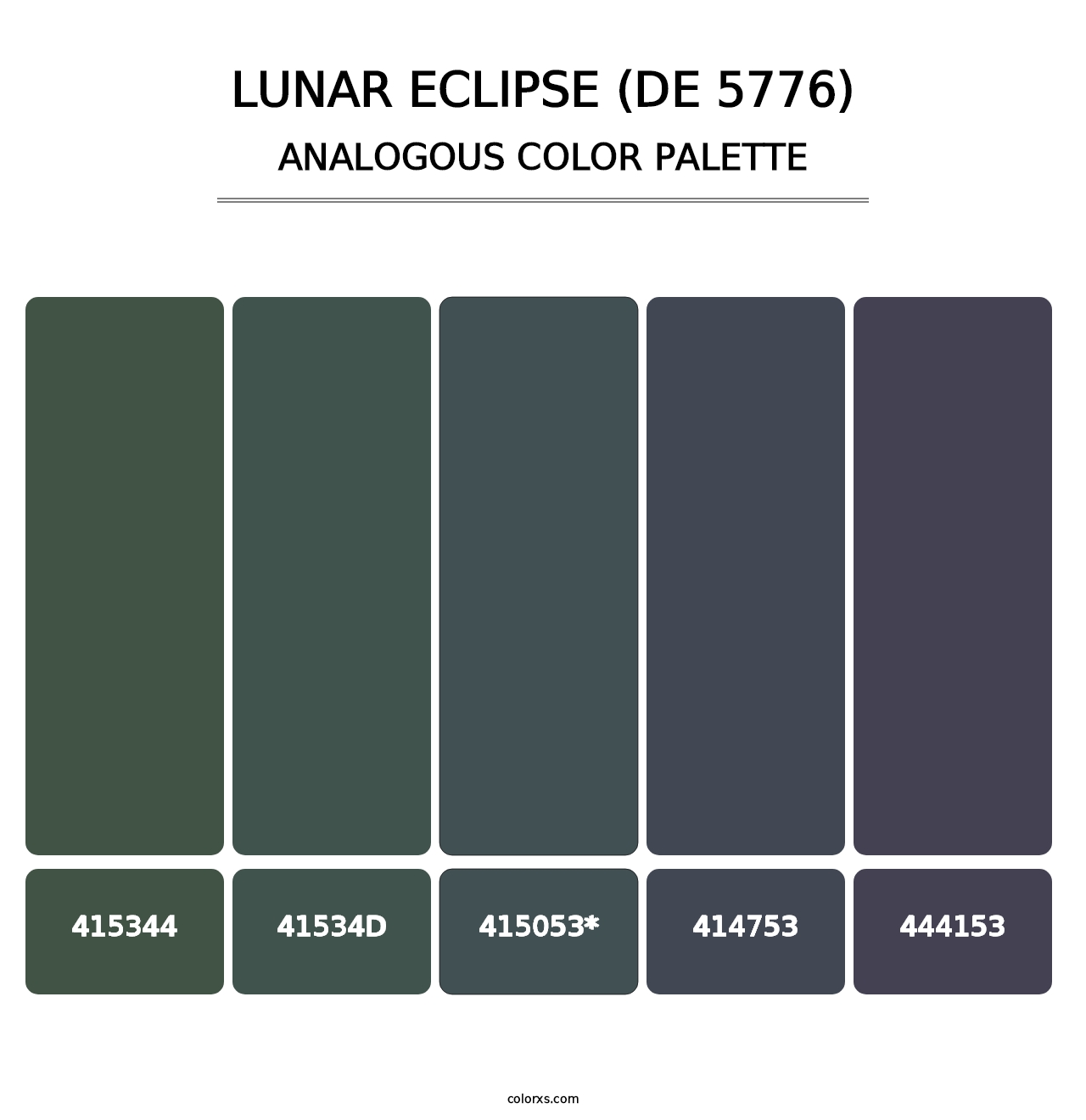 Lunar Eclipse (DE 5776) - Analogous Color Palette