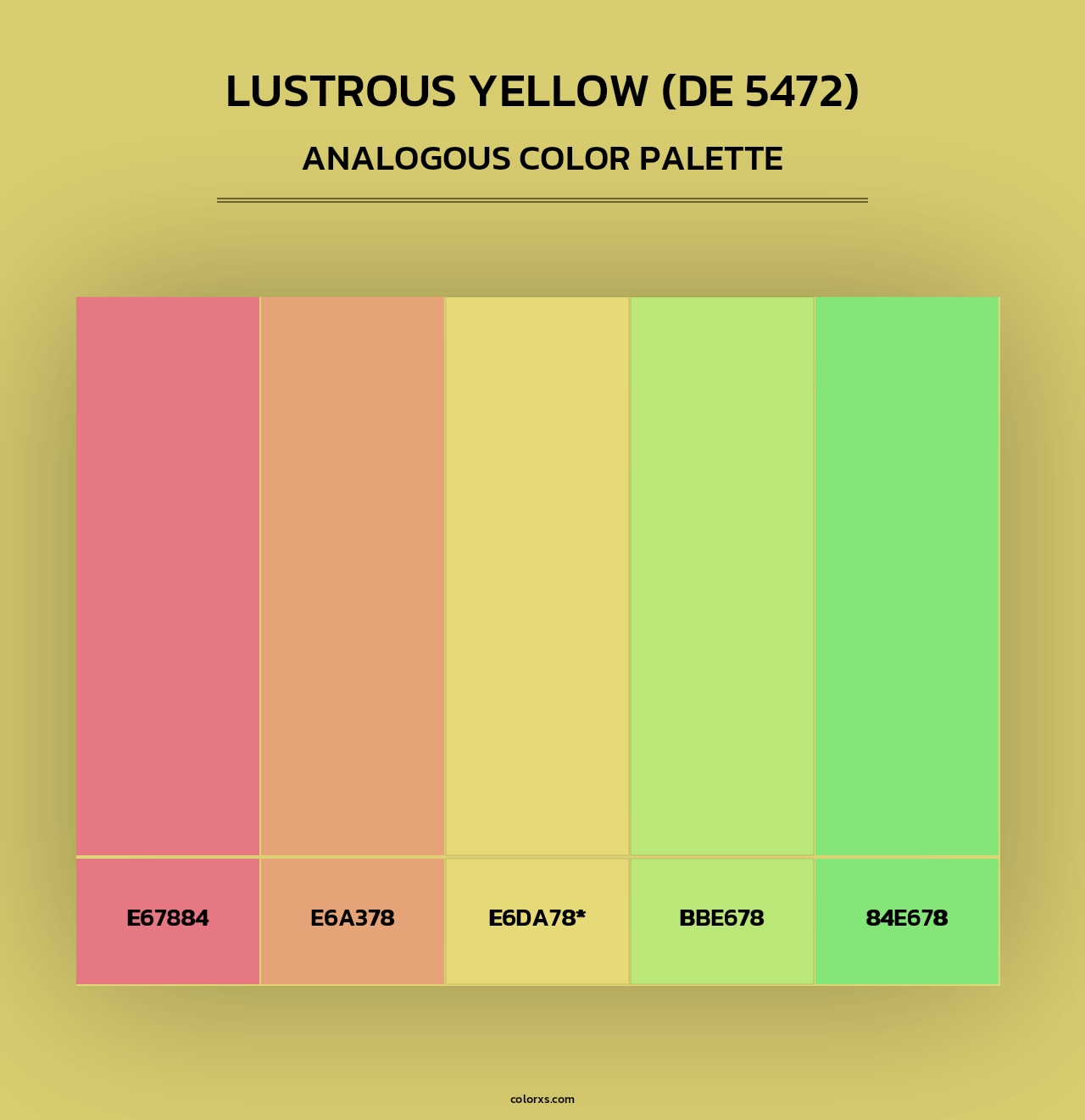 Lustrous Yellow (DE 5472) - Analogous Color Palette