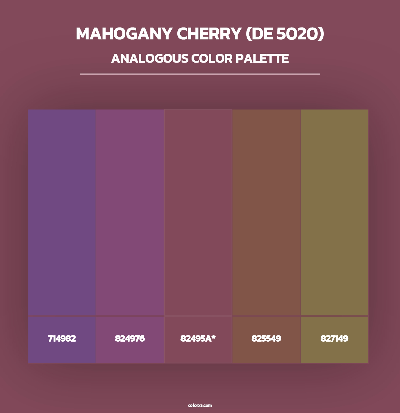 Mahogany Cherry (DE 5020) - Analogous Color Palette