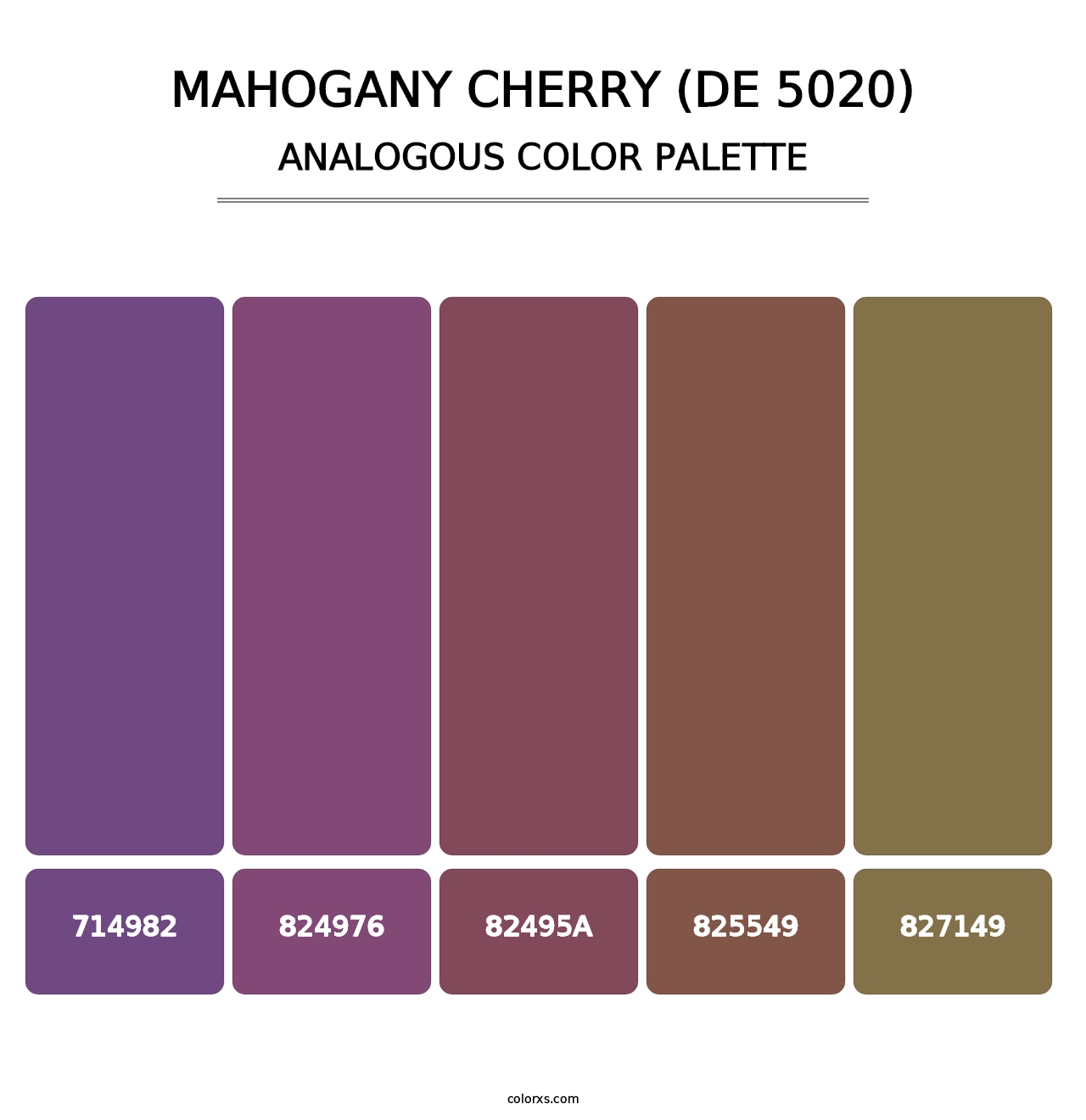 Mahogany Cherry (DE 5020) - Analogous Color Palette