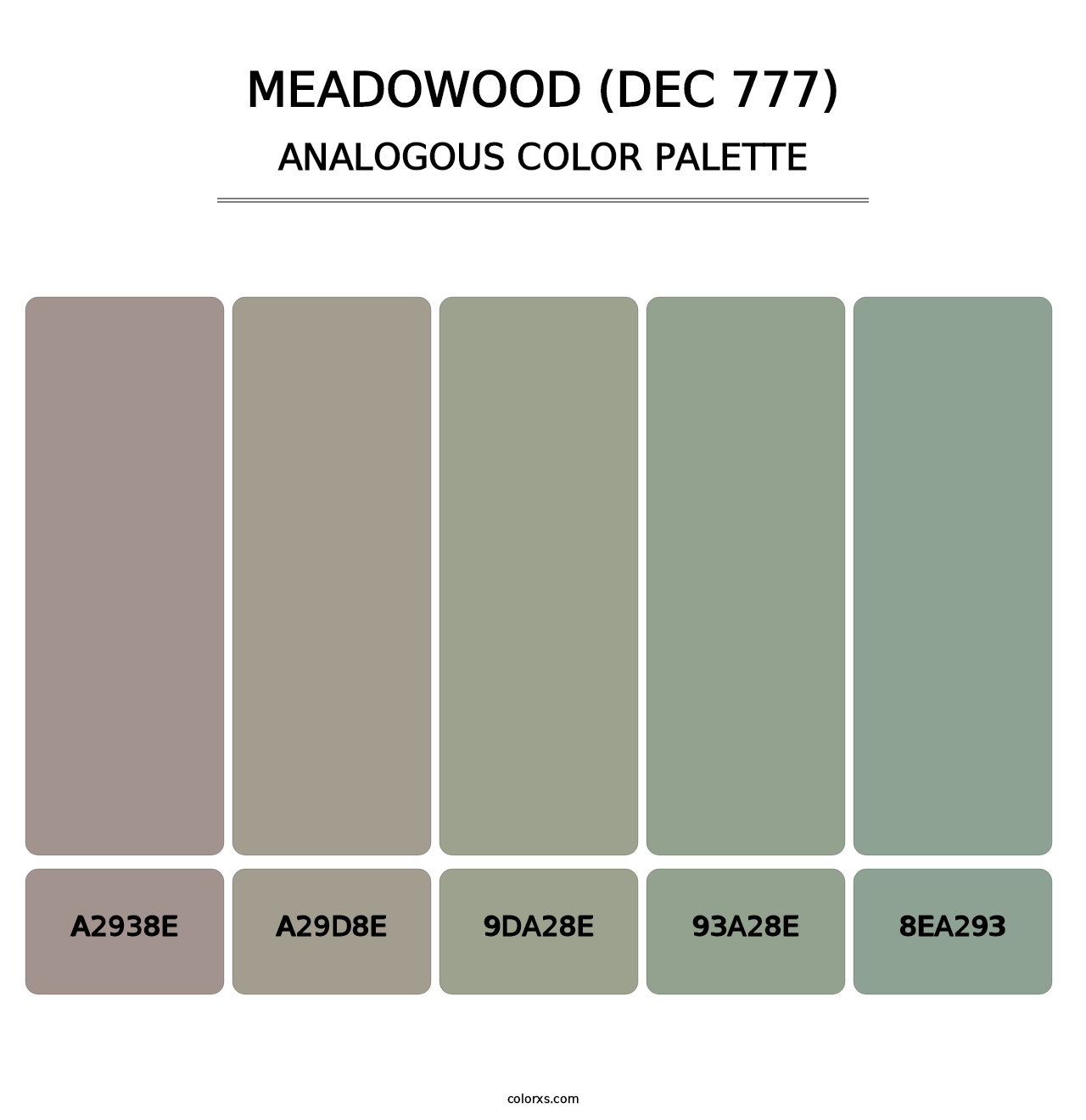 Meadowood (DEC 777) - Analogous Color Palette